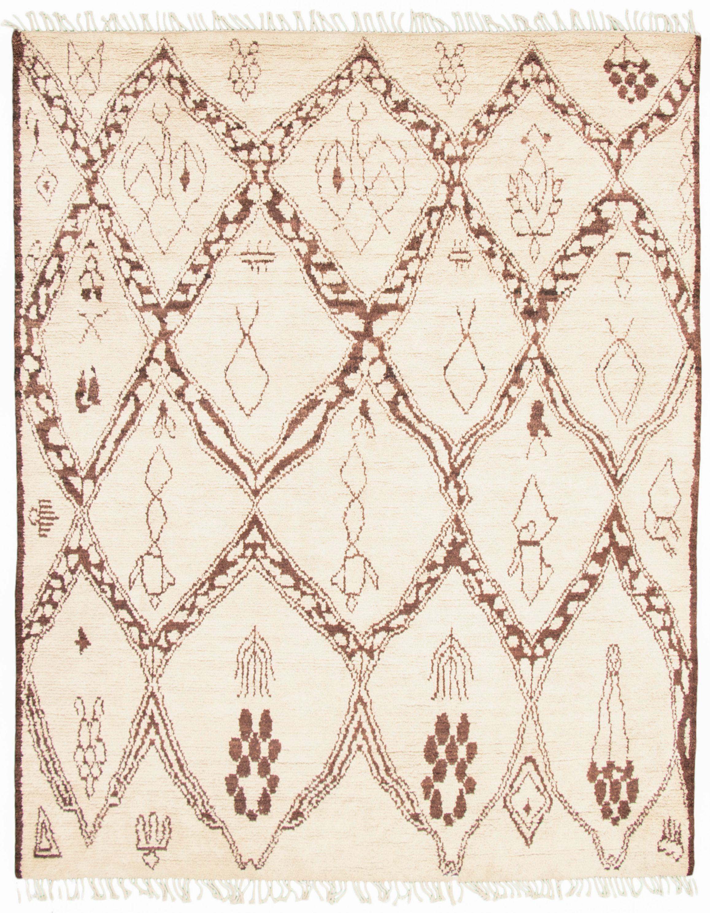 Hand-knotted Marrakech Ivory Wool Rug 7'8" x 9'7" Size: 7'8" x 9'7"  