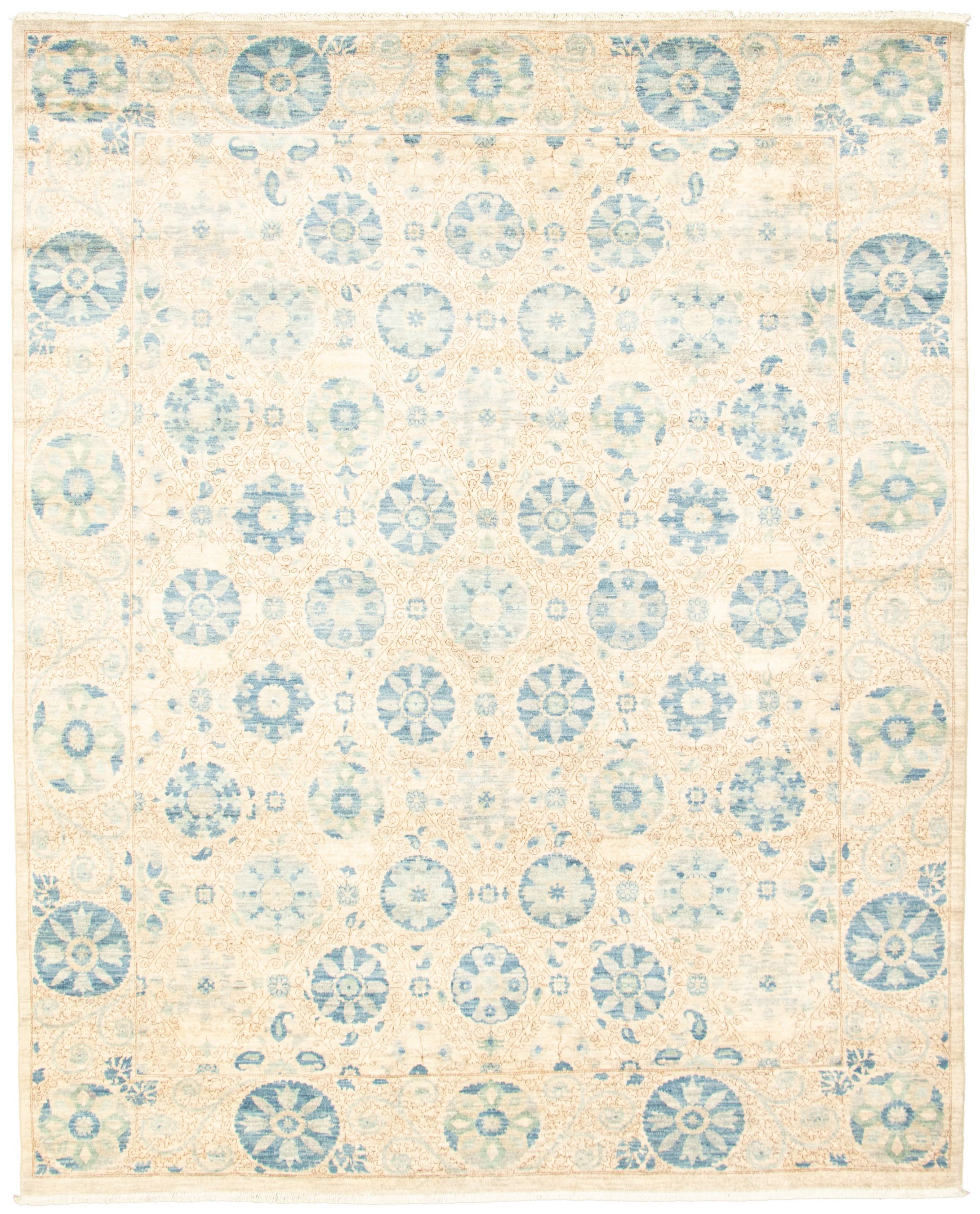 Hand-knotted Signature Collection Light Grey Wool Rug 8'0" x 10'0" Size: 8'0" x 10'0"  
