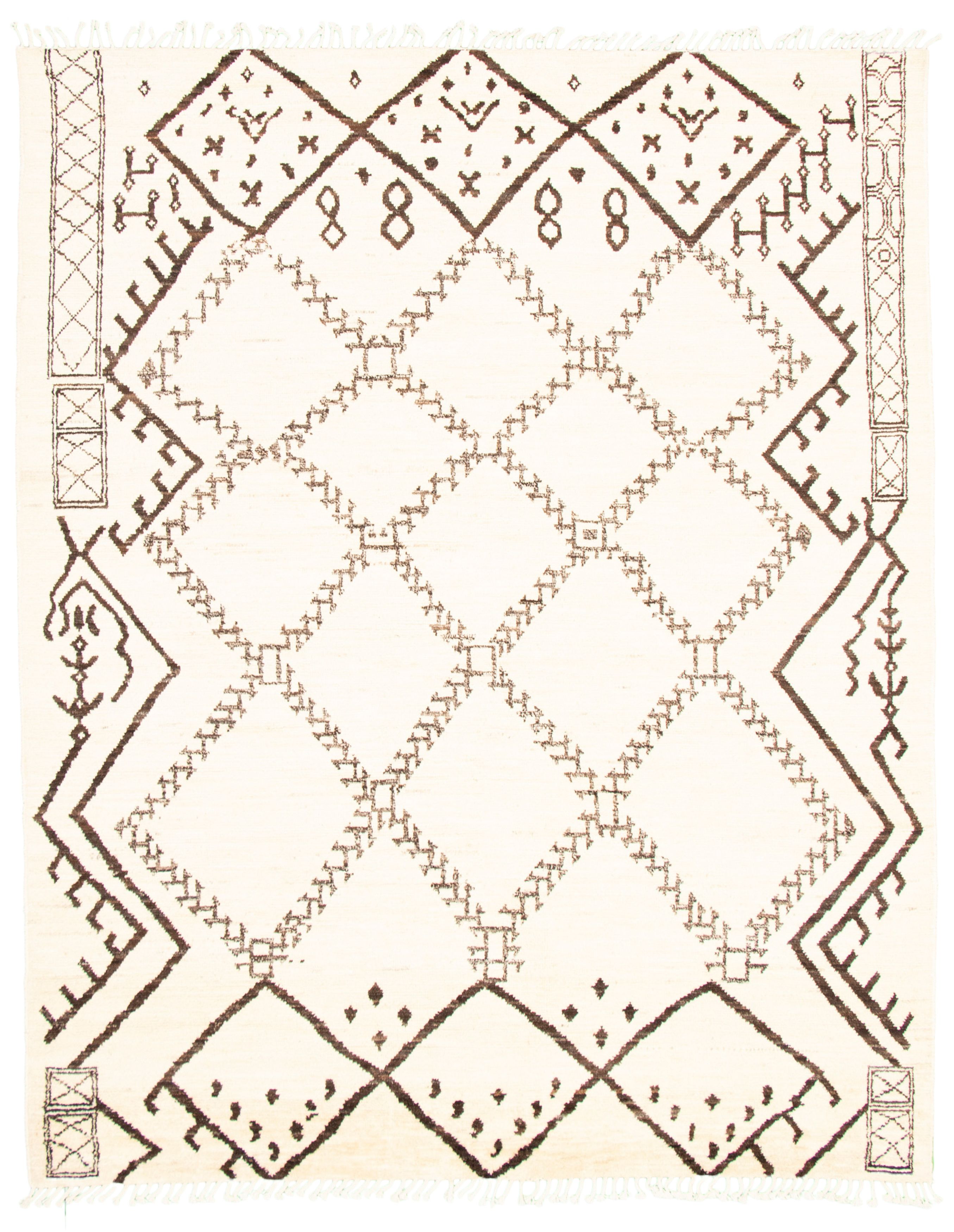Hand-knotted Marrakech Cream Wool Rug 8'0" x 9'10"  Size: 8'0" x 9'10"  
