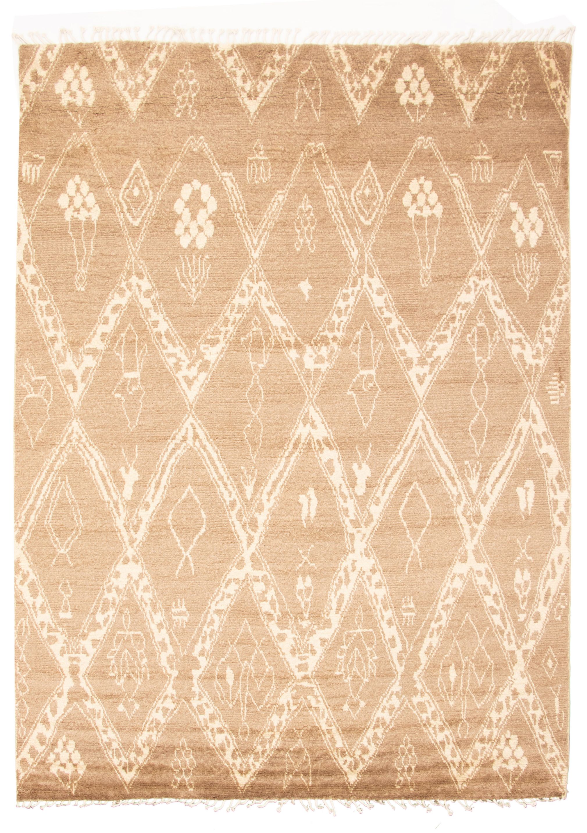 Hand-knotted Marrakech Brown Wool Rug 9'0" x 12'1" Size: 9'0" x 12'1"  