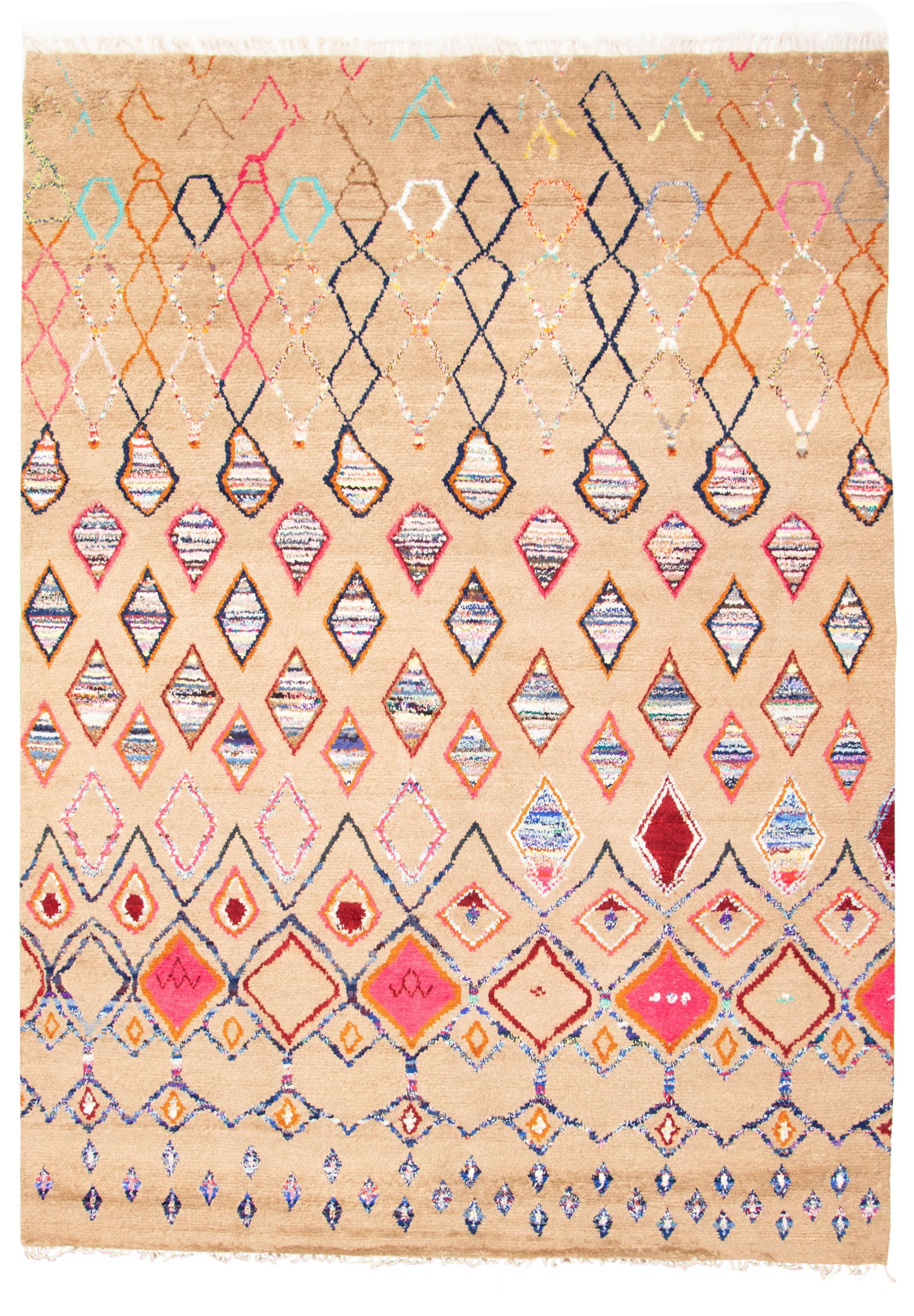 Hand-knotted Marrakech Tan Wool Rug 8'9" x 12'6" Size: 8'9" x 12'6"  