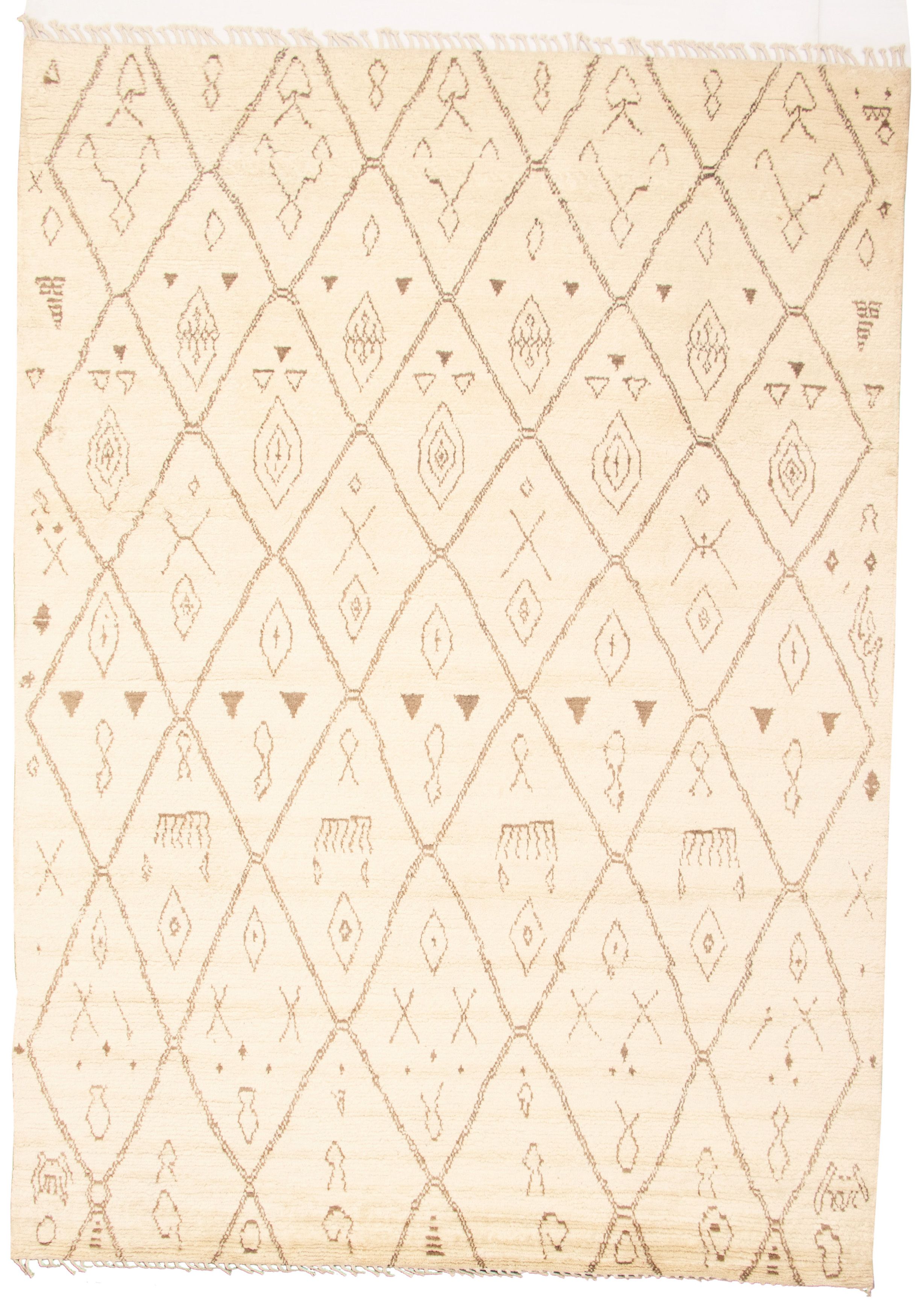 Hand-knotted Marrakech Cream Wool Rug 9'0" x 12'5" Size: 9'0" x 12'5"  
