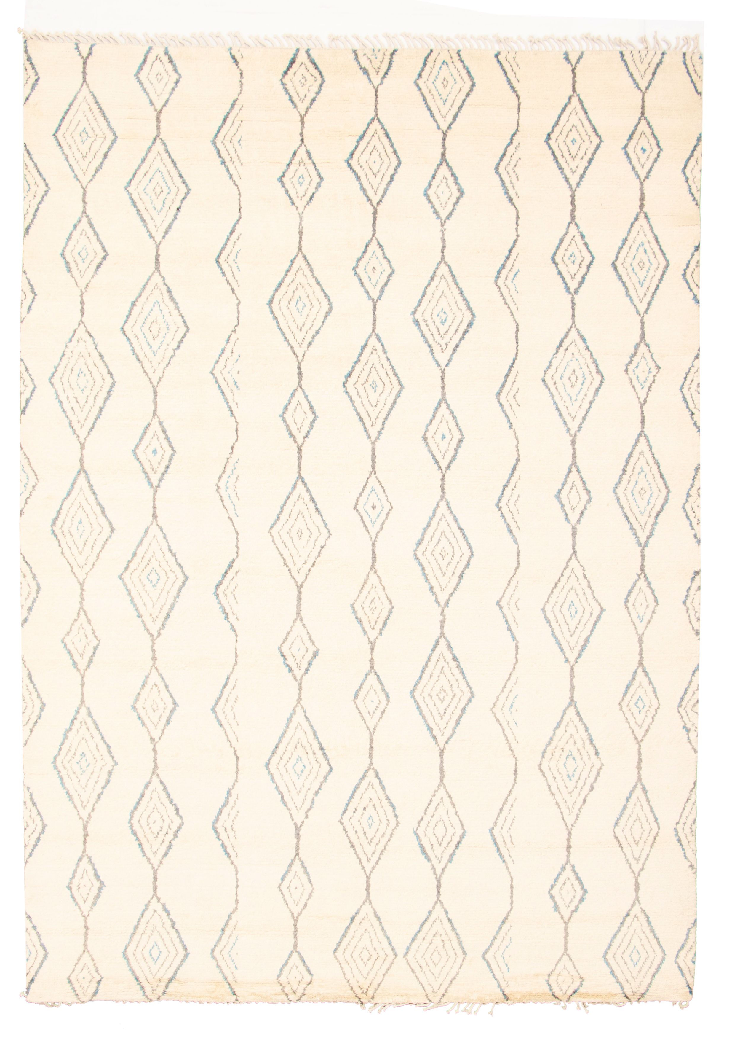 Hand-knotted Marrakech Cream Wool Rug 8'10" x 12'6"  Size: 8'10" x 12'6"  