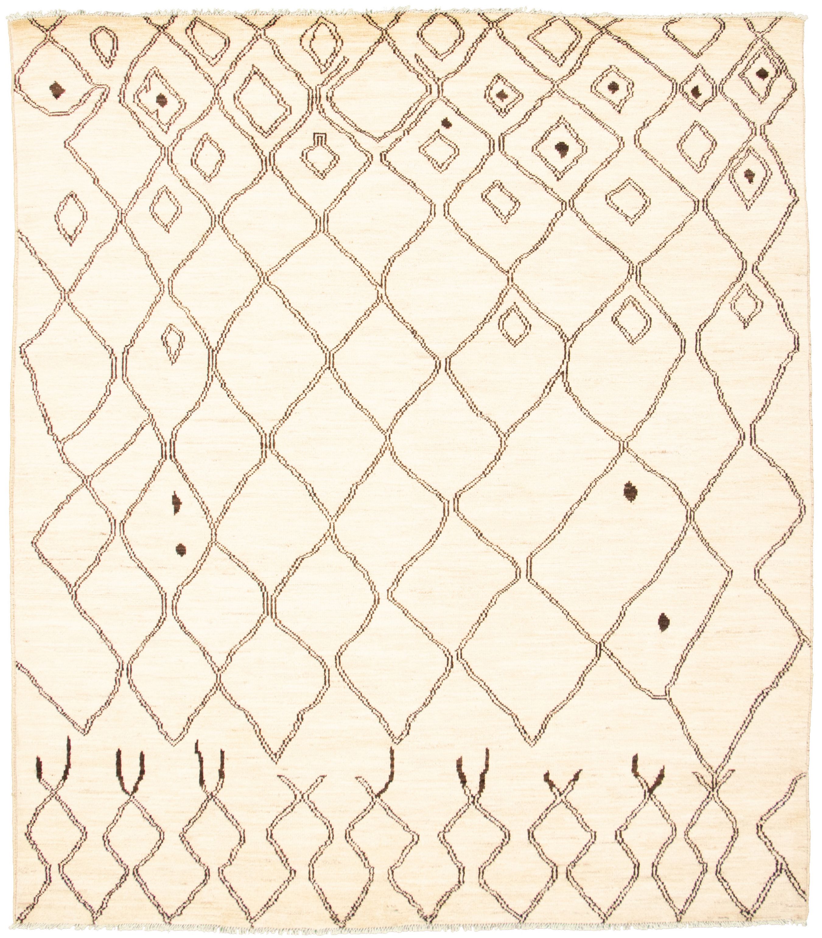 Hand-knotted Marrakech Cream Wool Rug 8'4" x 9'6" Size: 8'4" x 9'6"  