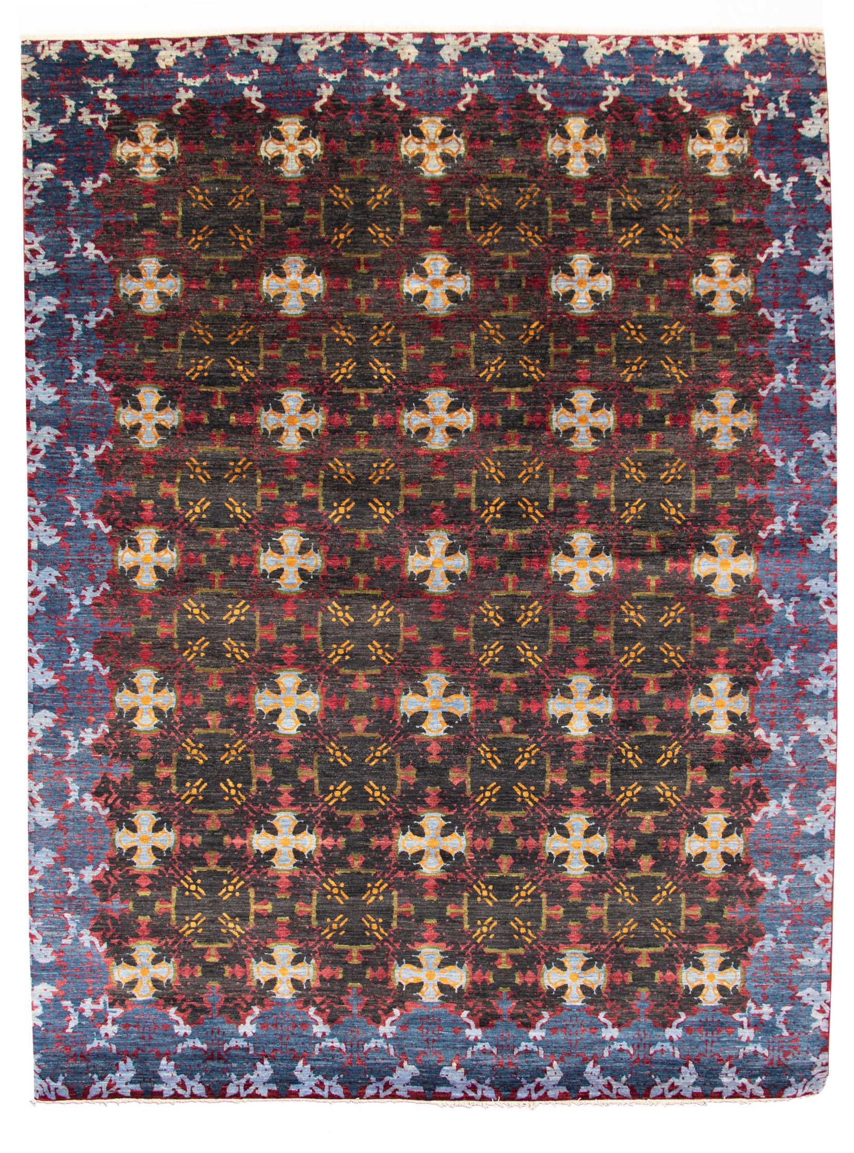 Hand-knotted Signature Collection Black Wool Rug 10'2" x 15'0" Size: 10'2" x 15'0"  