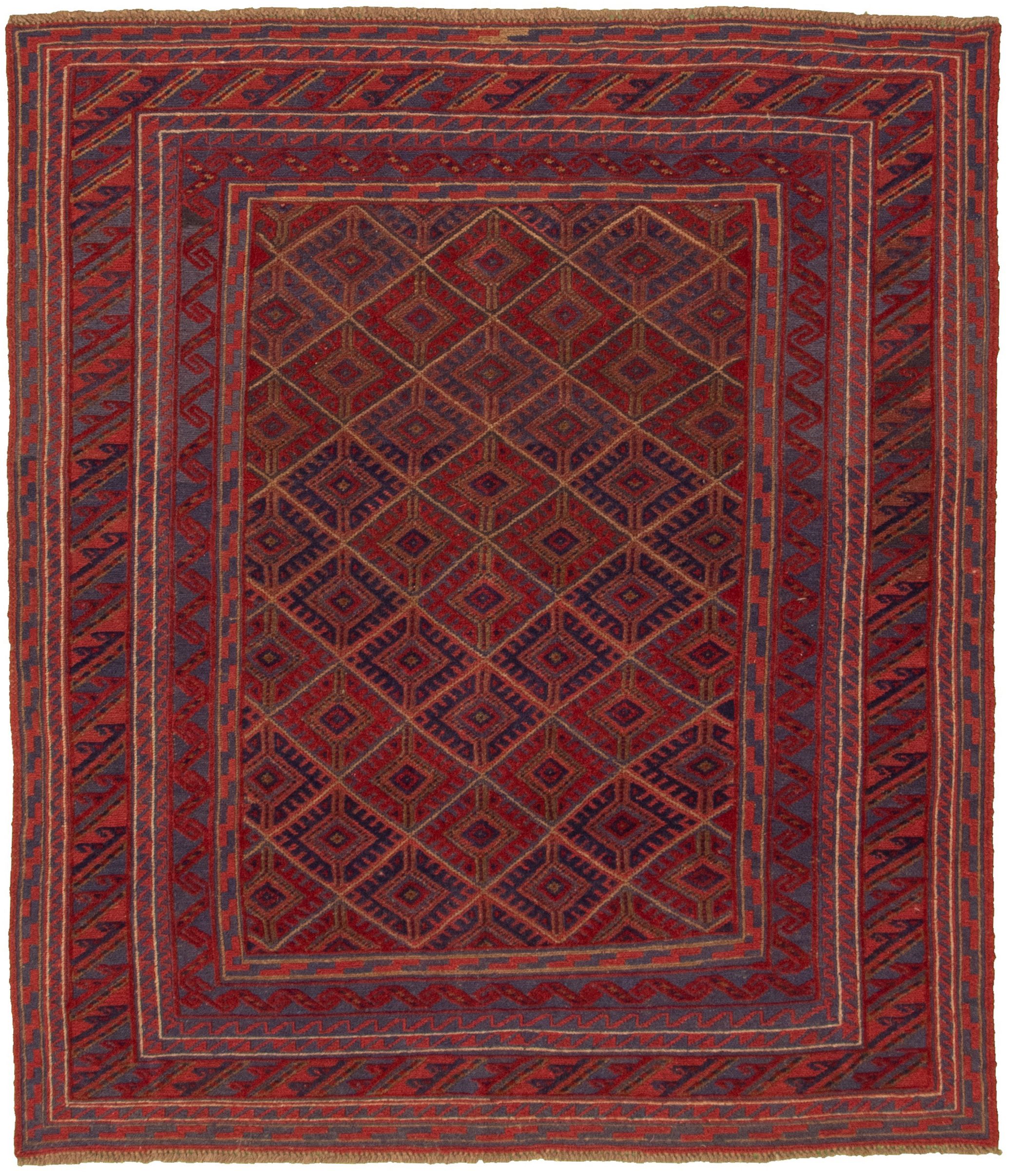Hand-knotted Tajik Dark Copper Wool Rug 5'2" x 6'0" Size: 5'2" x 6'0"  