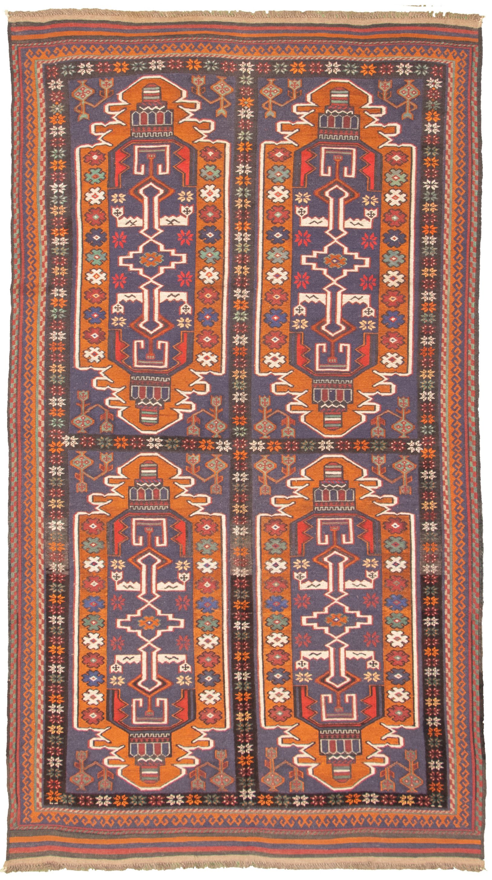 Hand-knotted Tajik Caucasian Dark Navy Wool Rug 5'7" x 10'0" Size: 5'7" x 10'0"  