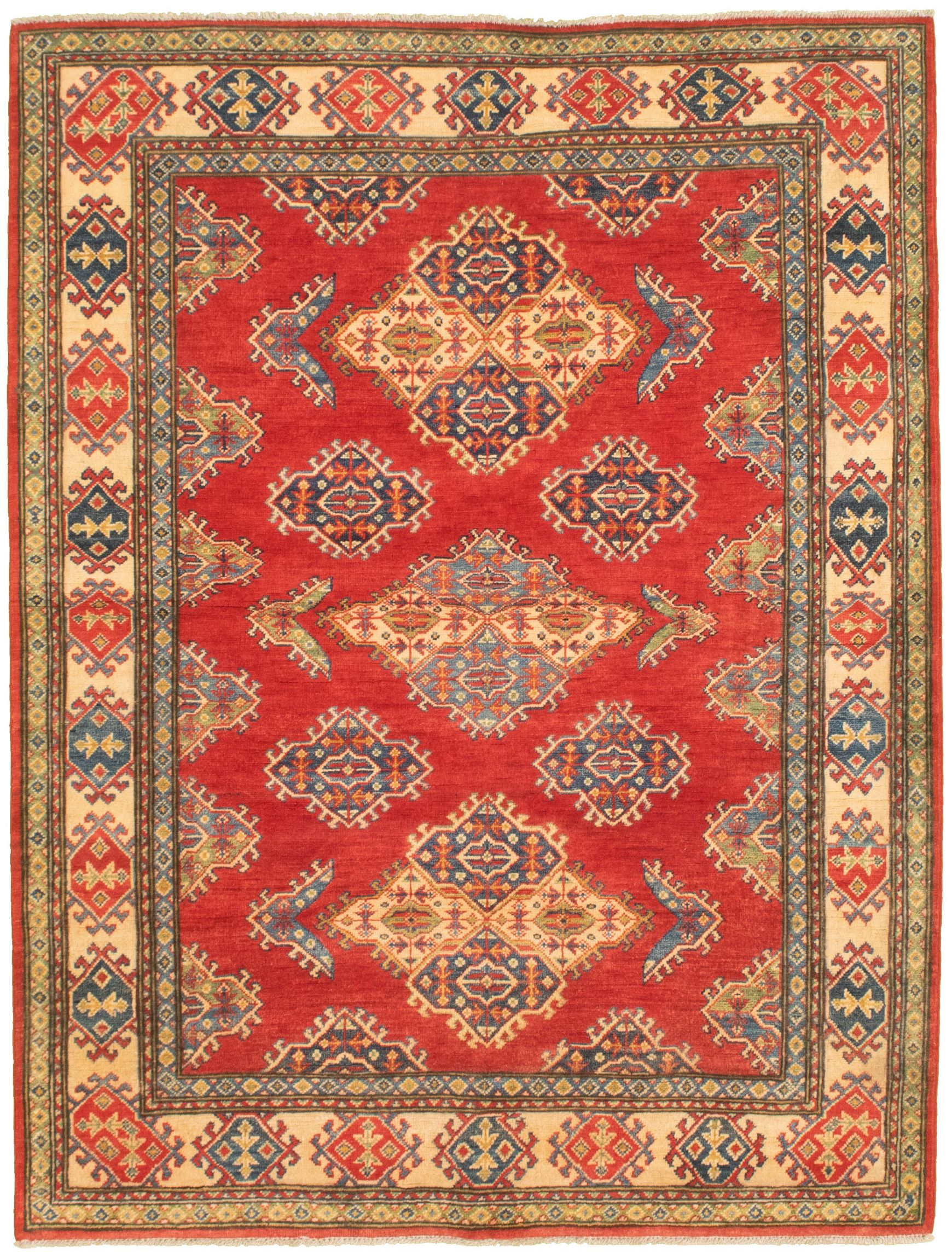 Hand-knotted Finest Gazni Red  Rug 4'11" x 6'6" Size: 4'11" x 6'6"  