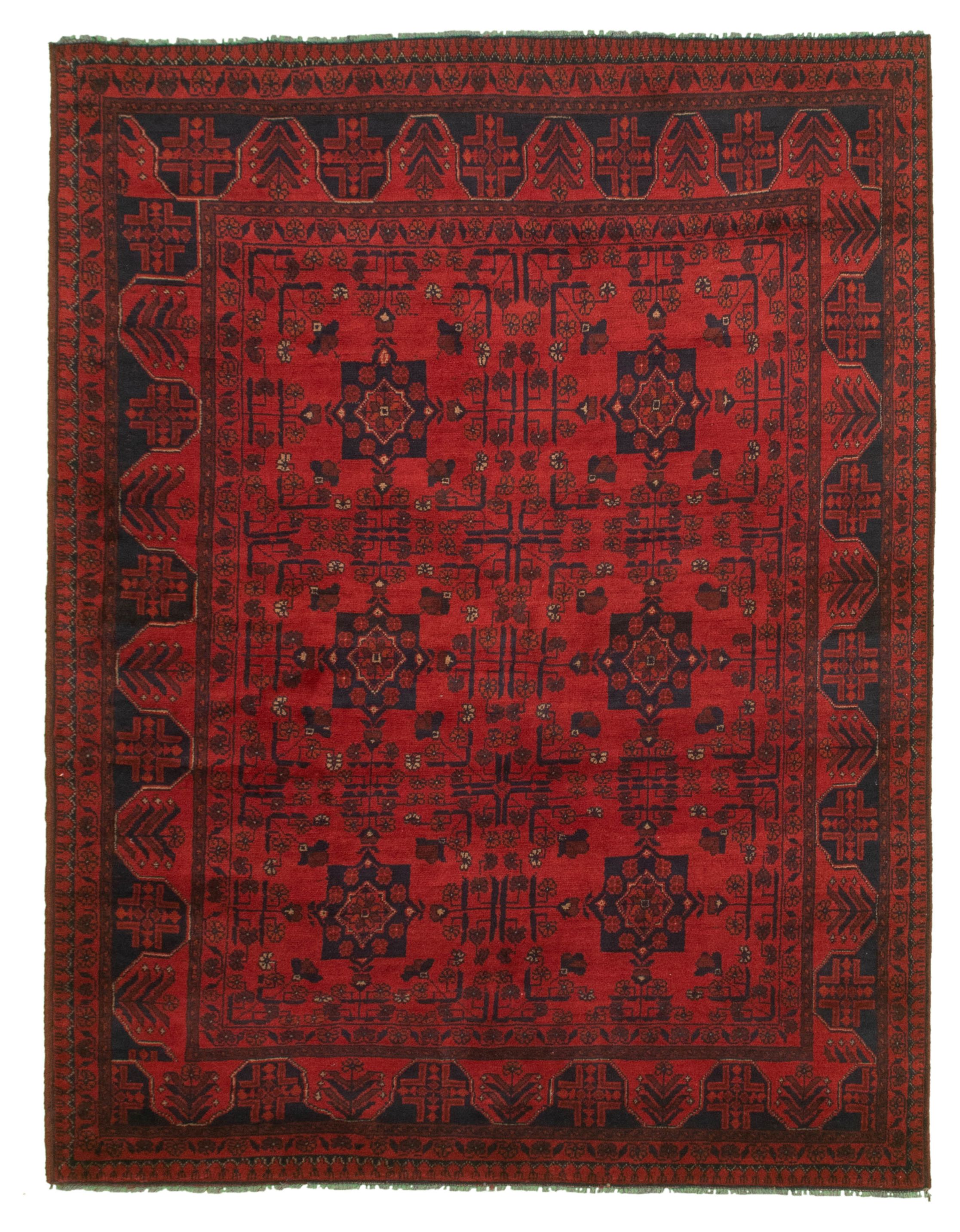 Hand-knotted Finest Khal Mohammadi Red  Rug 4'11" x 6'7" Size: 4'11" x 6'7"  