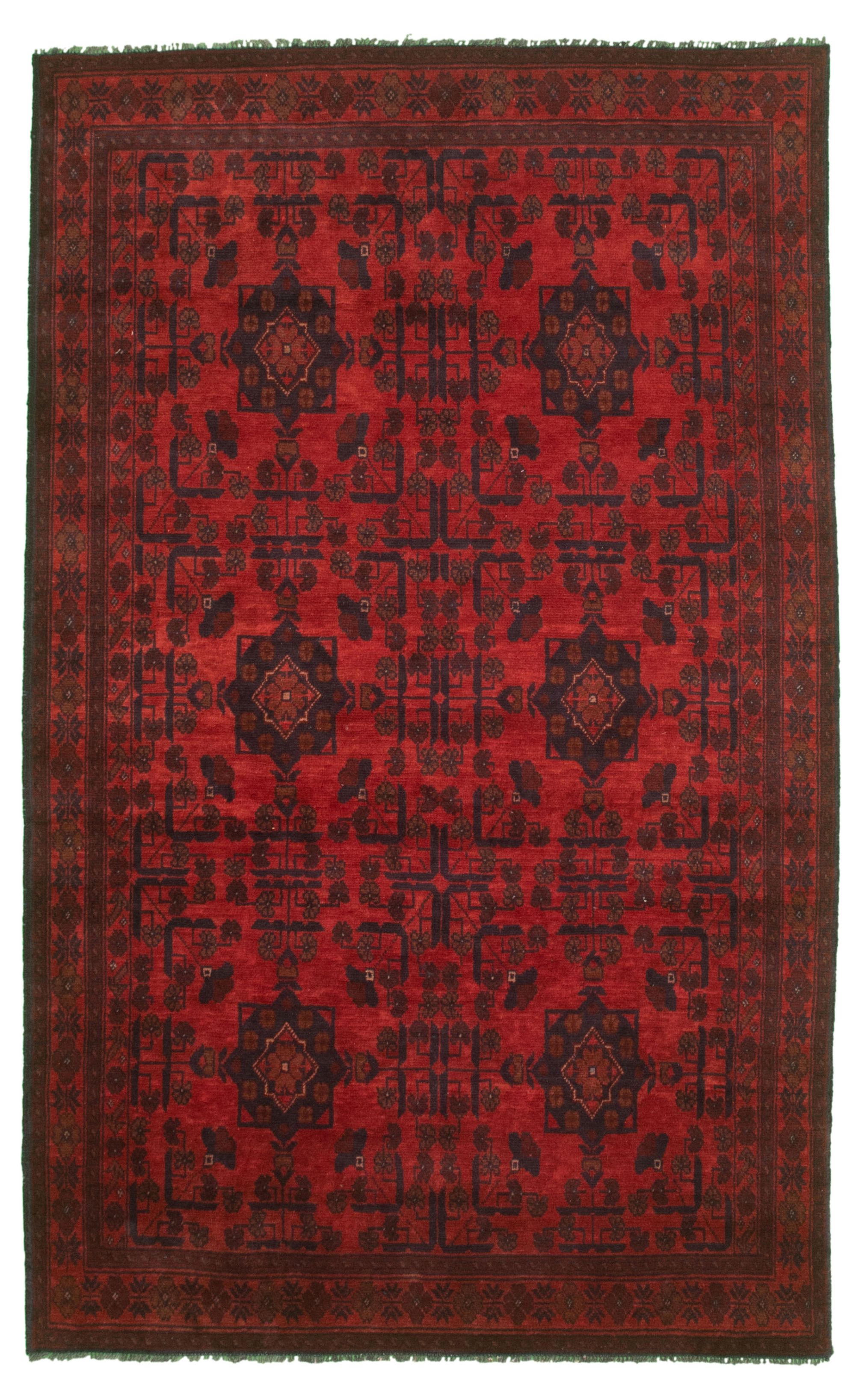 Hand-knotted Finest Khal Mohammadi Red  Rug 4'1" x 6'4" Size: 4'1" x 6'4"  