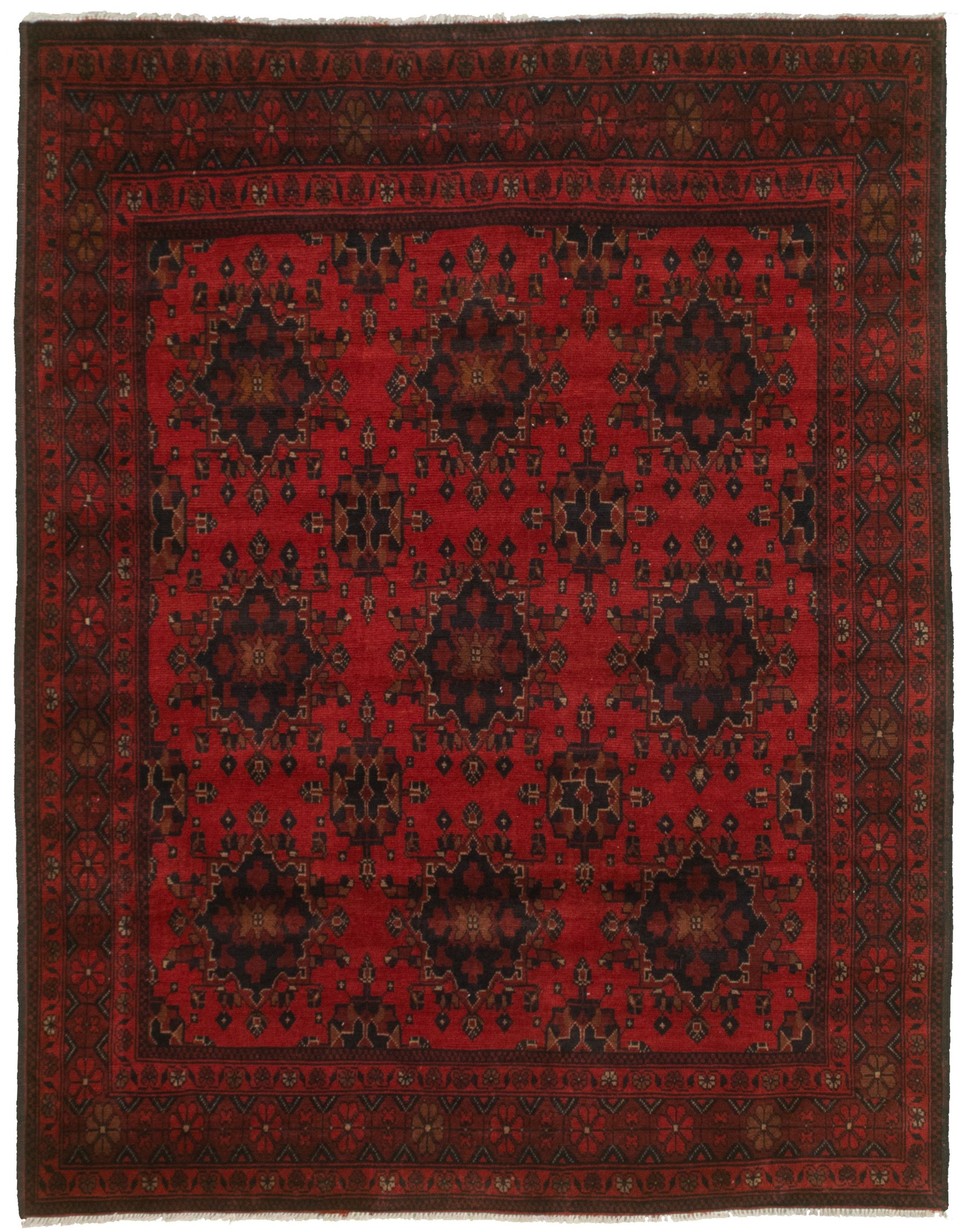 Hand-knotted Finest Khal Mohammadi Red  Rug 5'3" x 6'8" Size: 5'3" x 6'8"  