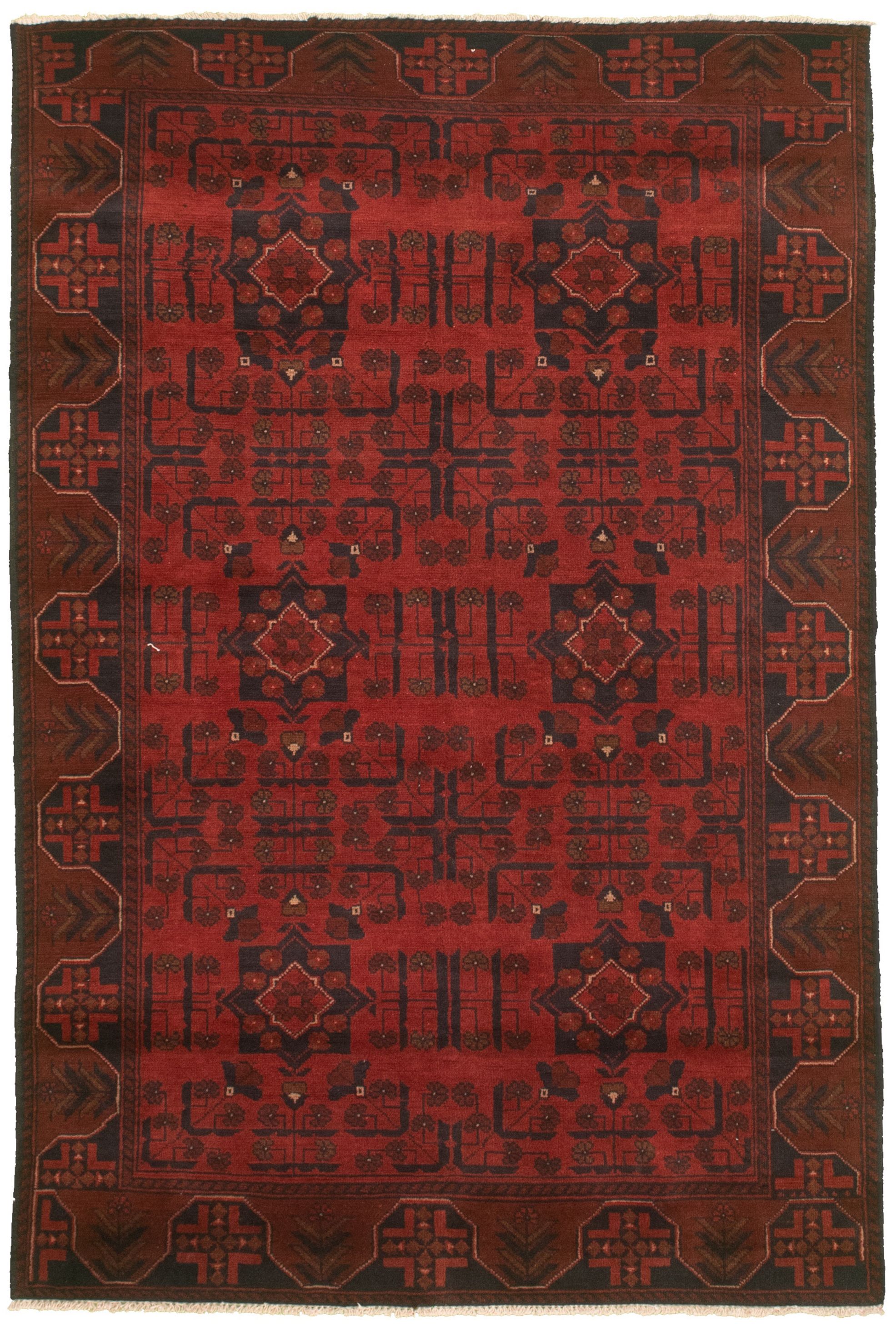 Hand-knotted Finest Khal Mohammadi Red  Rug 4'1" x 6'4"  Size: 4'1" x 6'4"  