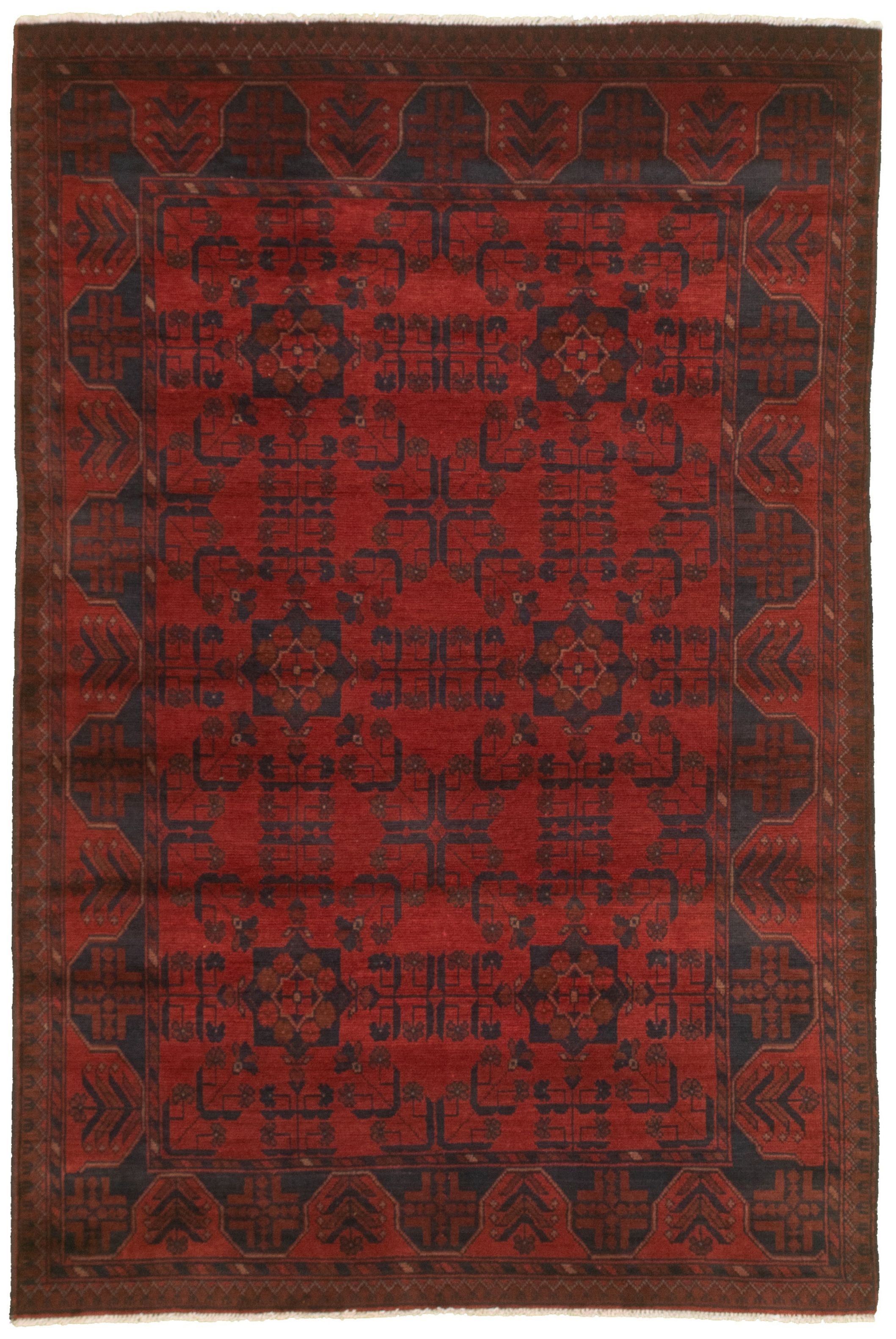 Hand-knotted Finest Khal Mohammadi Red  Rug 4'3" x 6'5" Size: 4'3" x 6'5"  