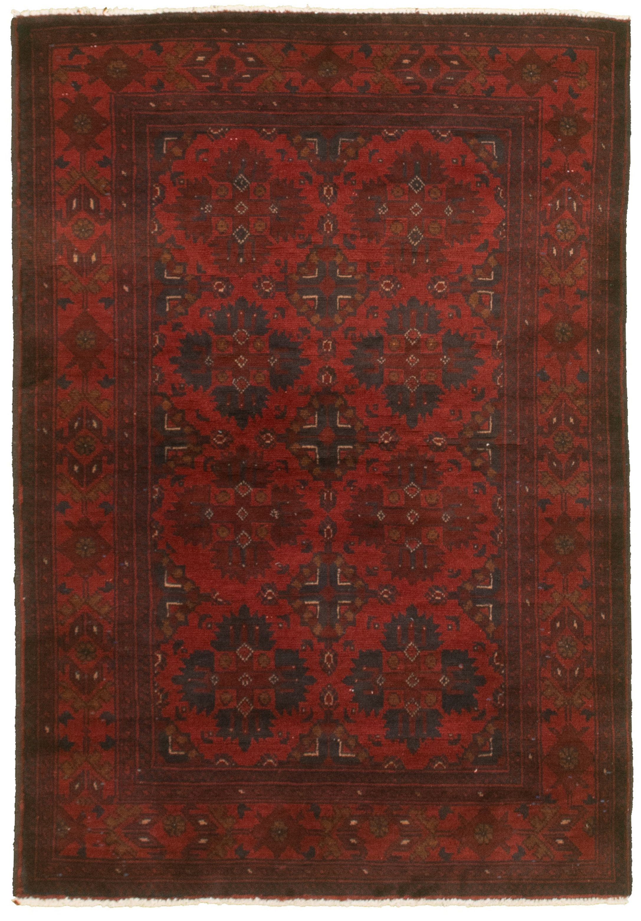 Hand-knotted Finest Khal Mohammadi Red  Rug 3'5" x 4'11" Size: 3'5" x 4'11"  