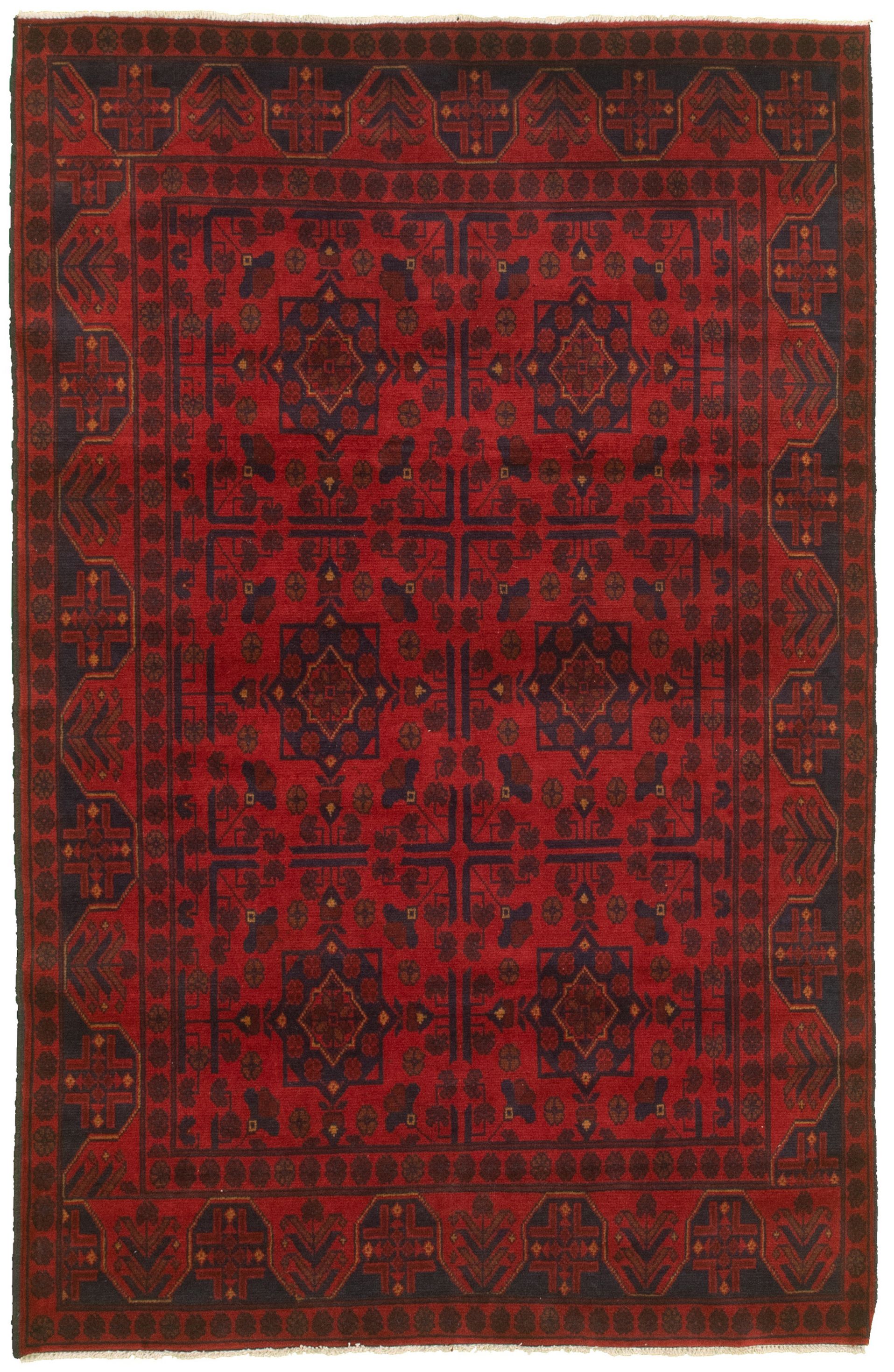 Hand-knotted Finest Khal Mohammadi Red  Rug 4'2" x 6'5"  Size: 4'2" x 6'5"  