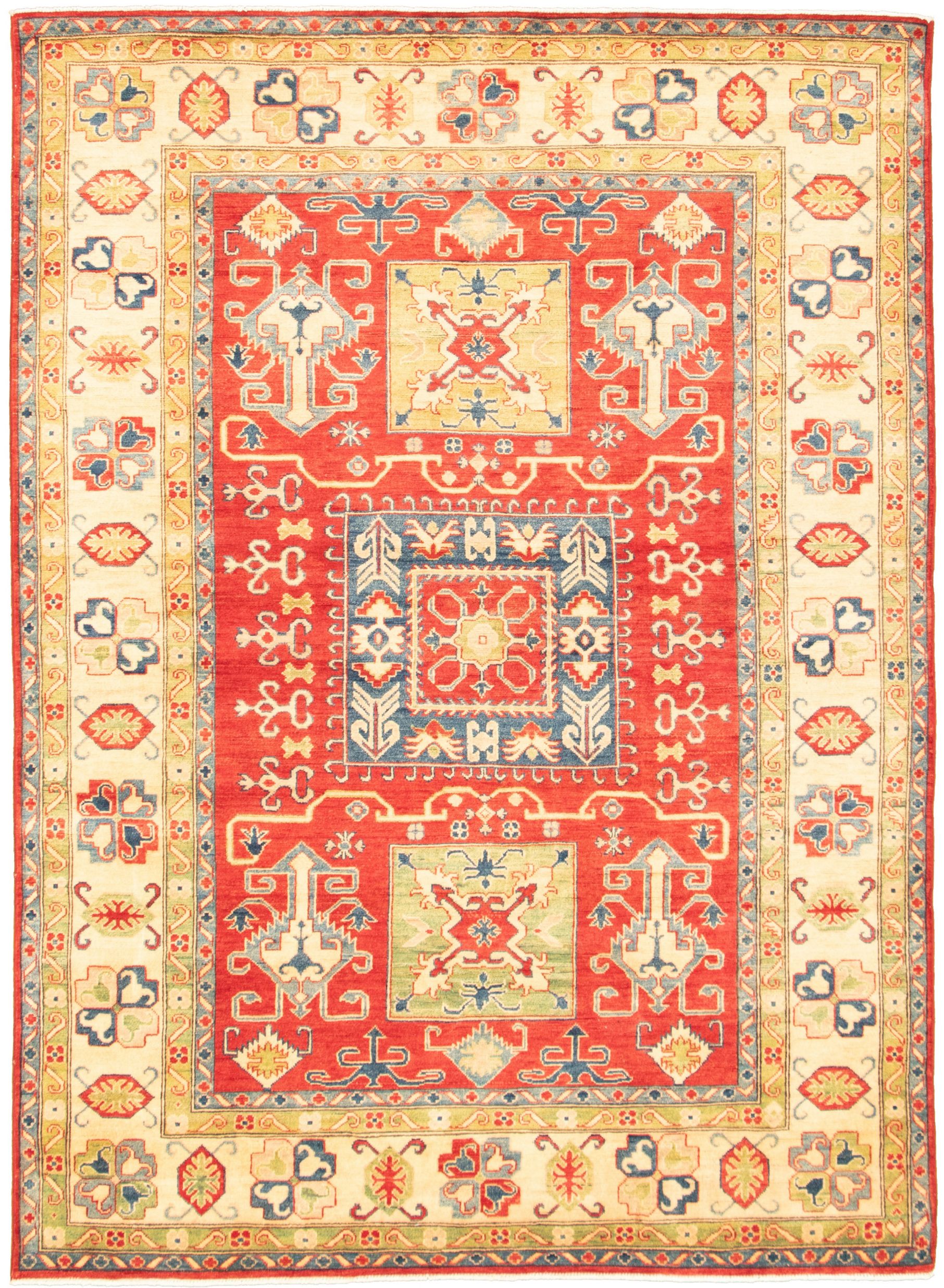 Hand-knotted Finest Gazni Red  Rug 6'8" x 9'4" Size: 6'8" x 9'4"  