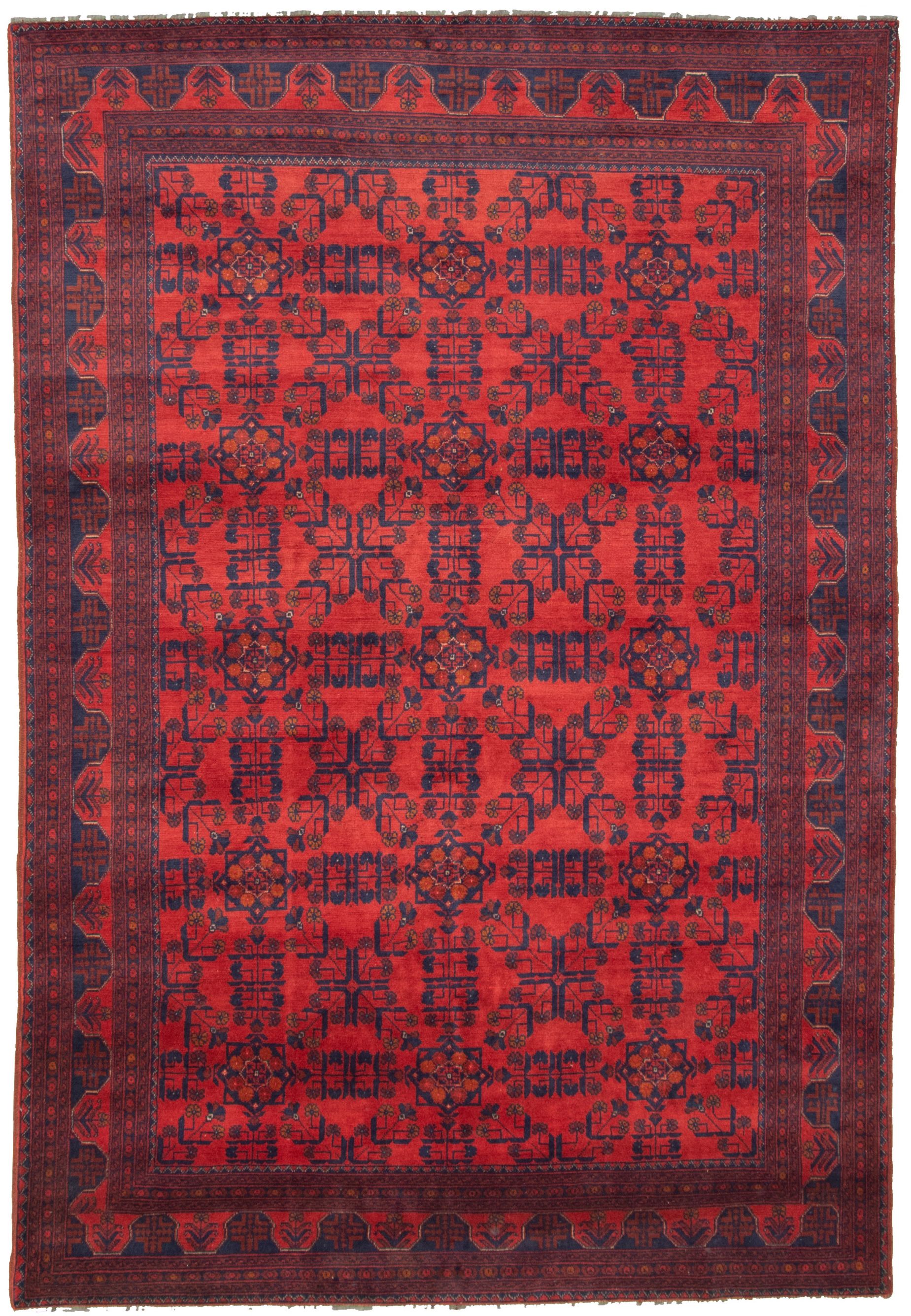 Hand-knotted Finest Khal Mohammadi Red  Rug 6'6" x 9'9" Size: 6'6" x 9'9"  