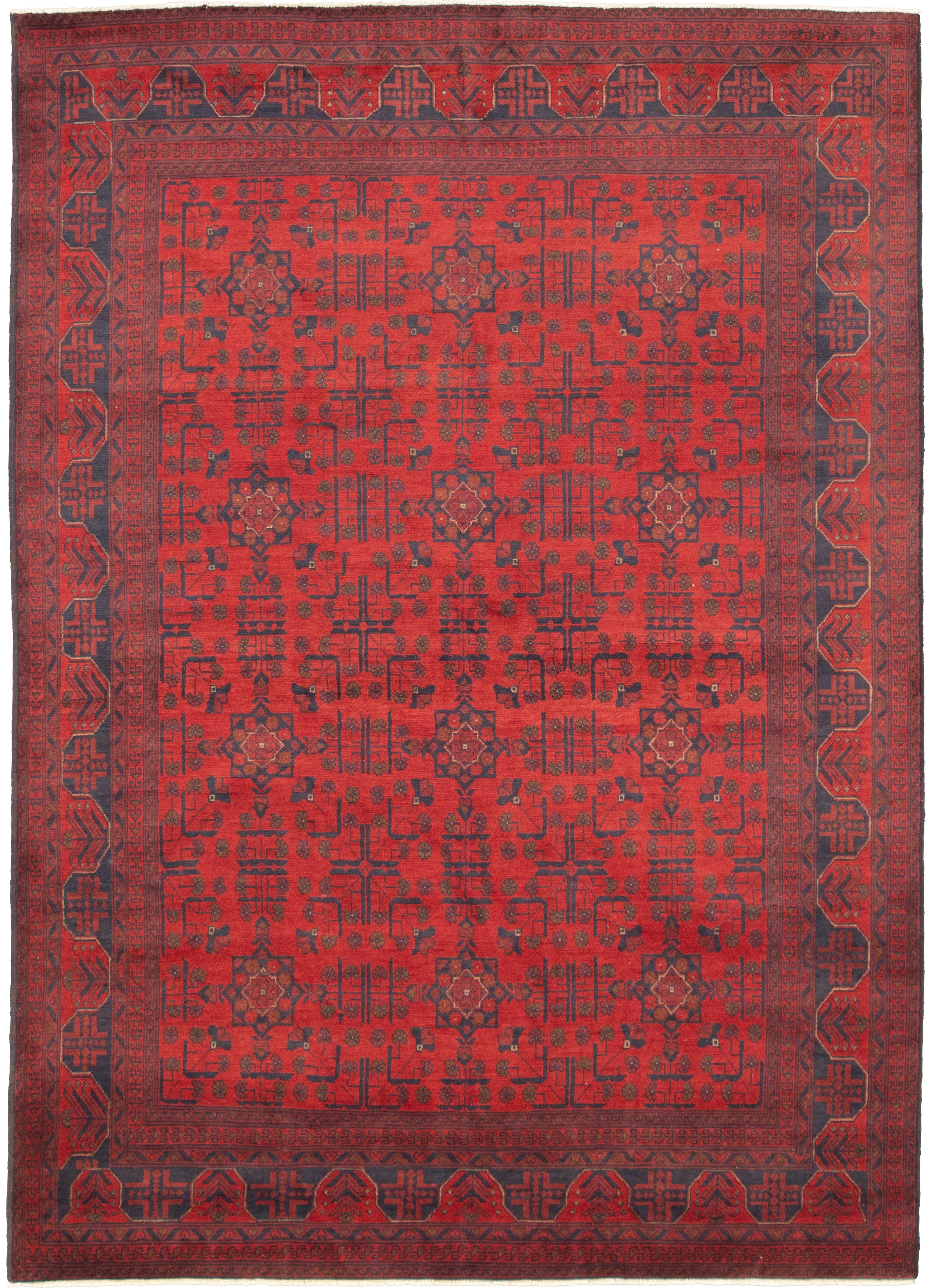 Hand-knotted Finest Khal Mohammadi Red  Rug 6'7" x 9'5" Size: 6'7" x 9'5"  