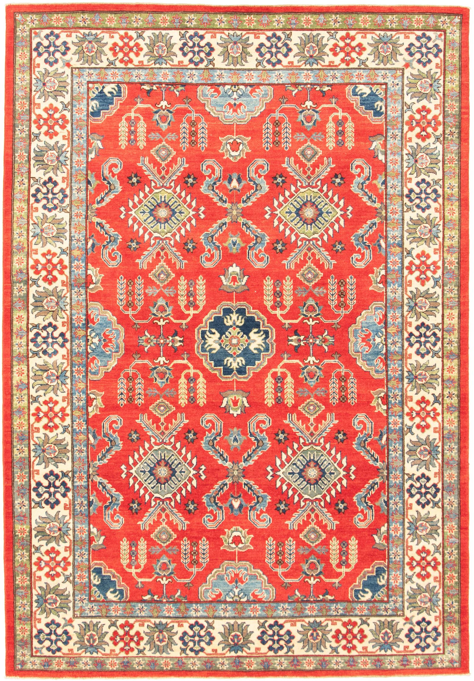 Hand-knotted Finest Gazni Red  Rug 6'6" x 9'8" Size: 6'6" x 9'8"  