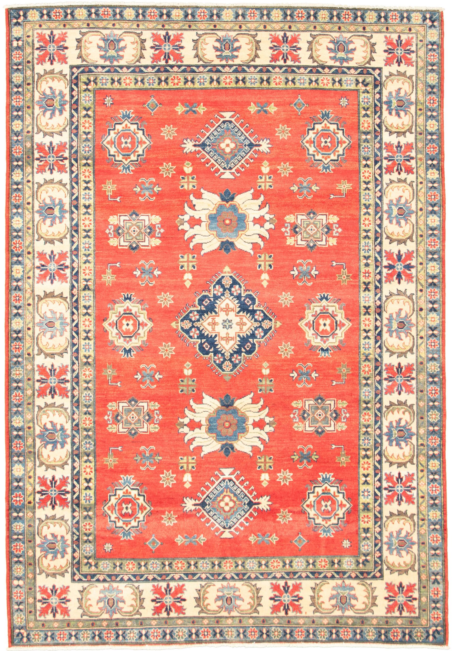 Hand-knotted Finest Gazni Red  Rug 6'7" x 9'8" Size: 6'7" x 9'8"  