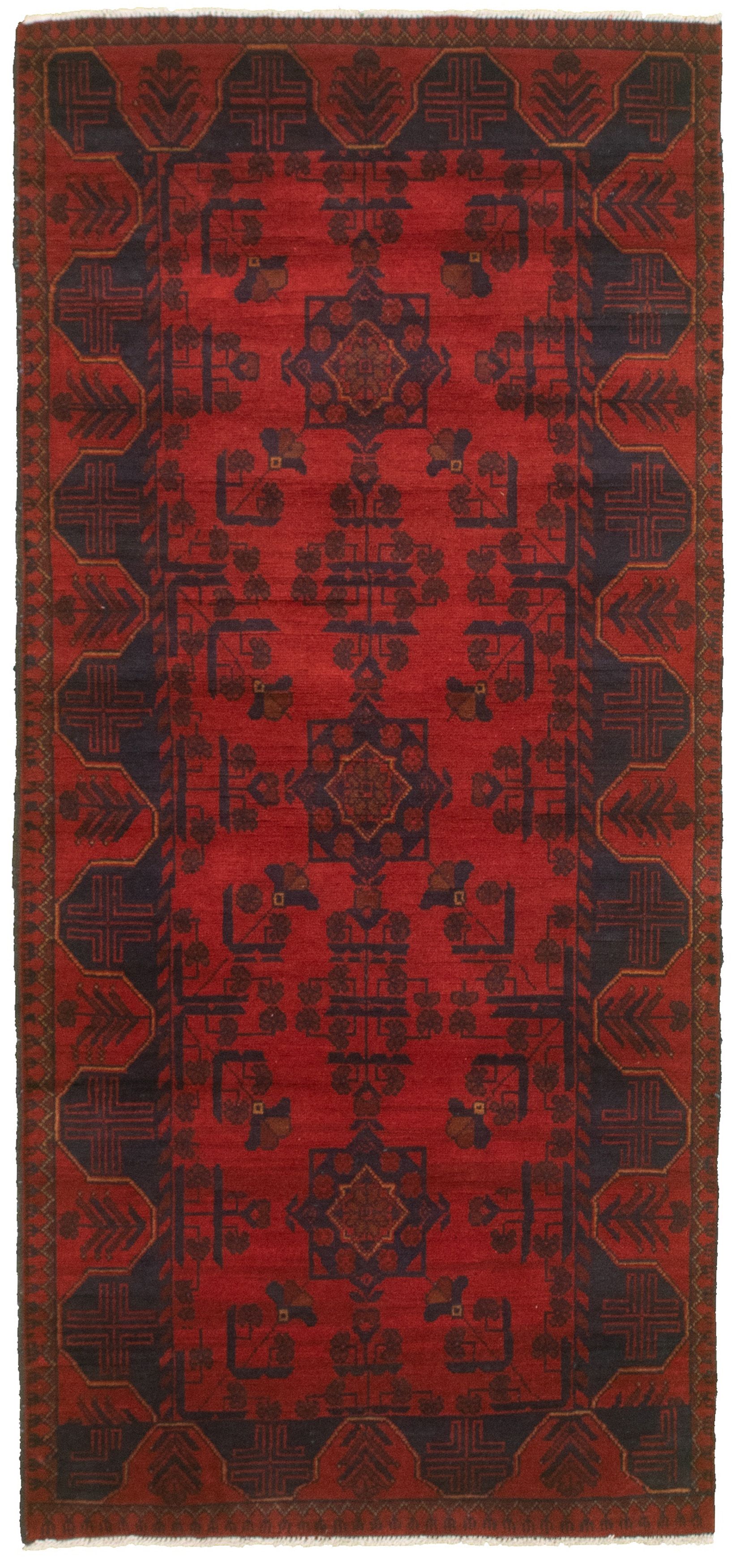 Hand-knotted Finest Khal Mohammadi Red  Rug 2'10" x 6'2" Size: 2'10" x 6'2"  