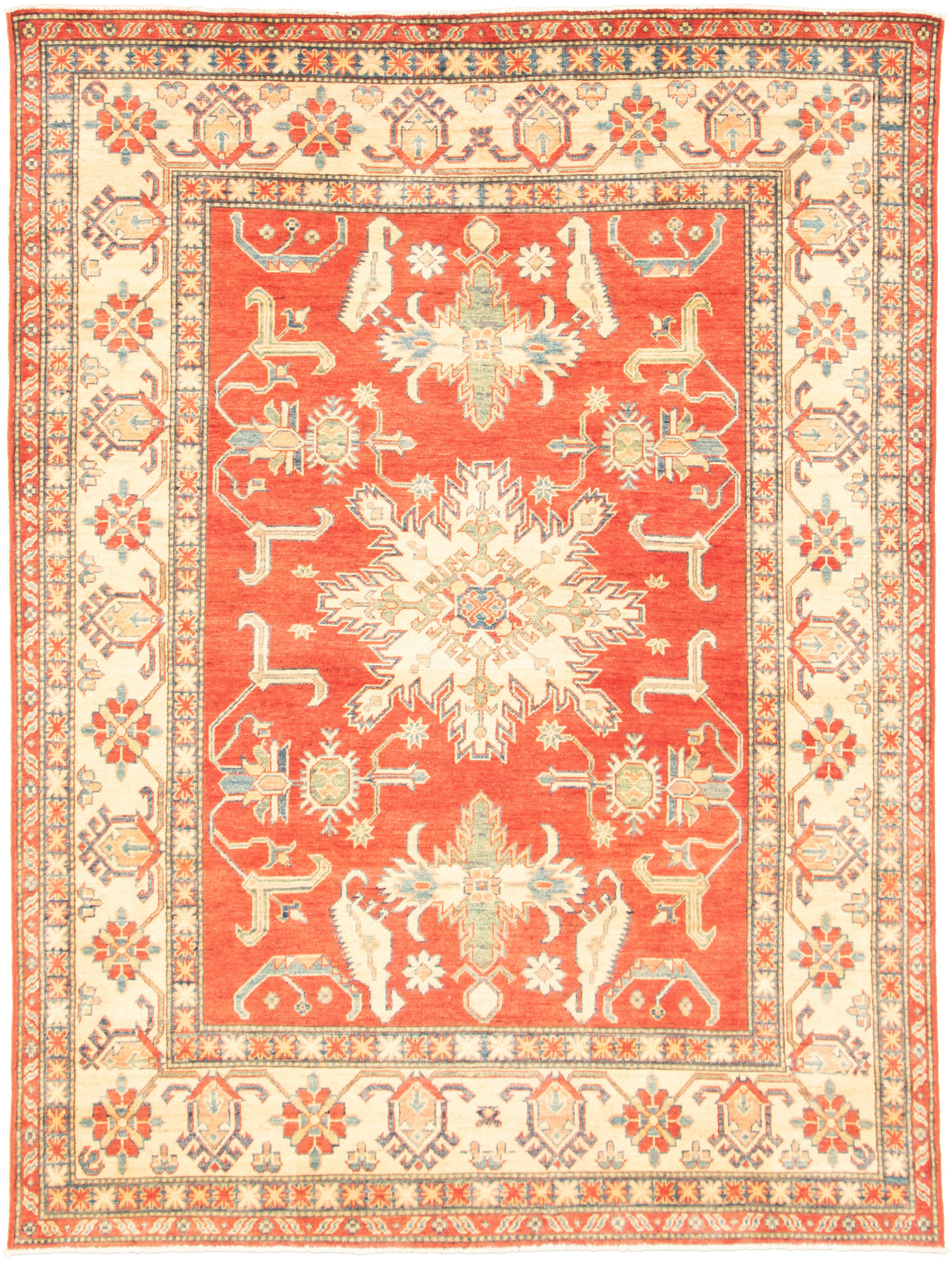 Hand-knotted Finest Gazni Red  Rug 5'11" x 8'2" Size: 5'11" x 8'2"  