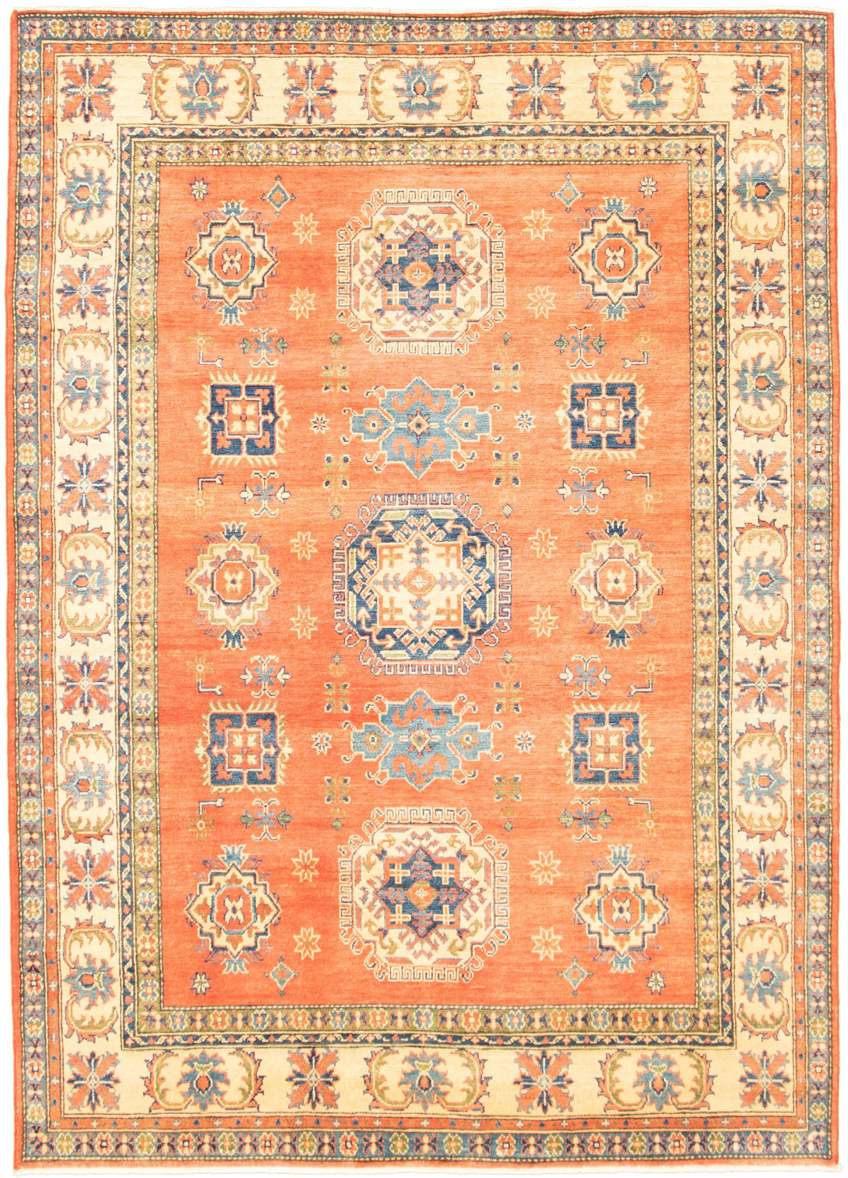 Hand-knotted Finest Gazni Light Red  Rug 6'2" x 8'9" Size: 6'2" x 8'9"  
