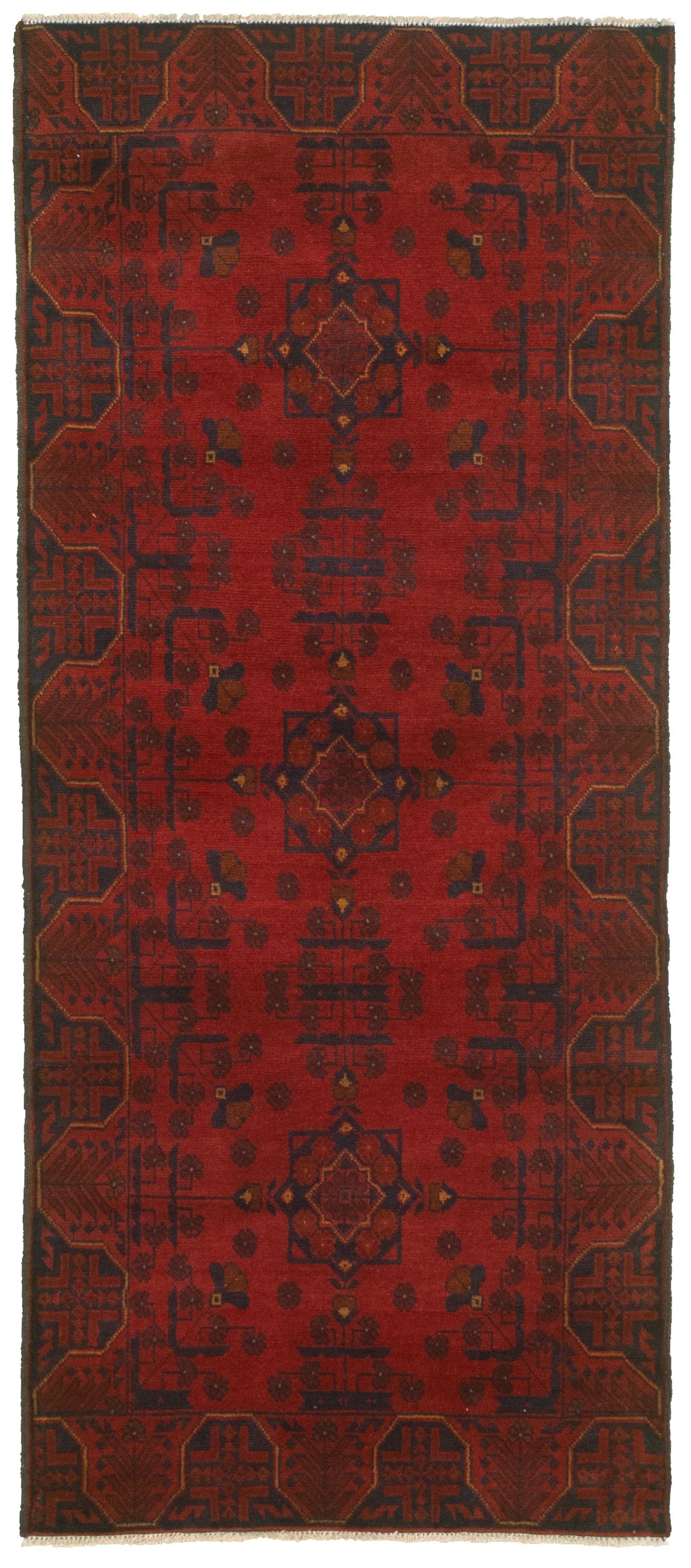 Hand-knotted Finest Khal Mohammadi Red  Rug 2'8" x 6'4"  Size: 2'8" x 6'4"  