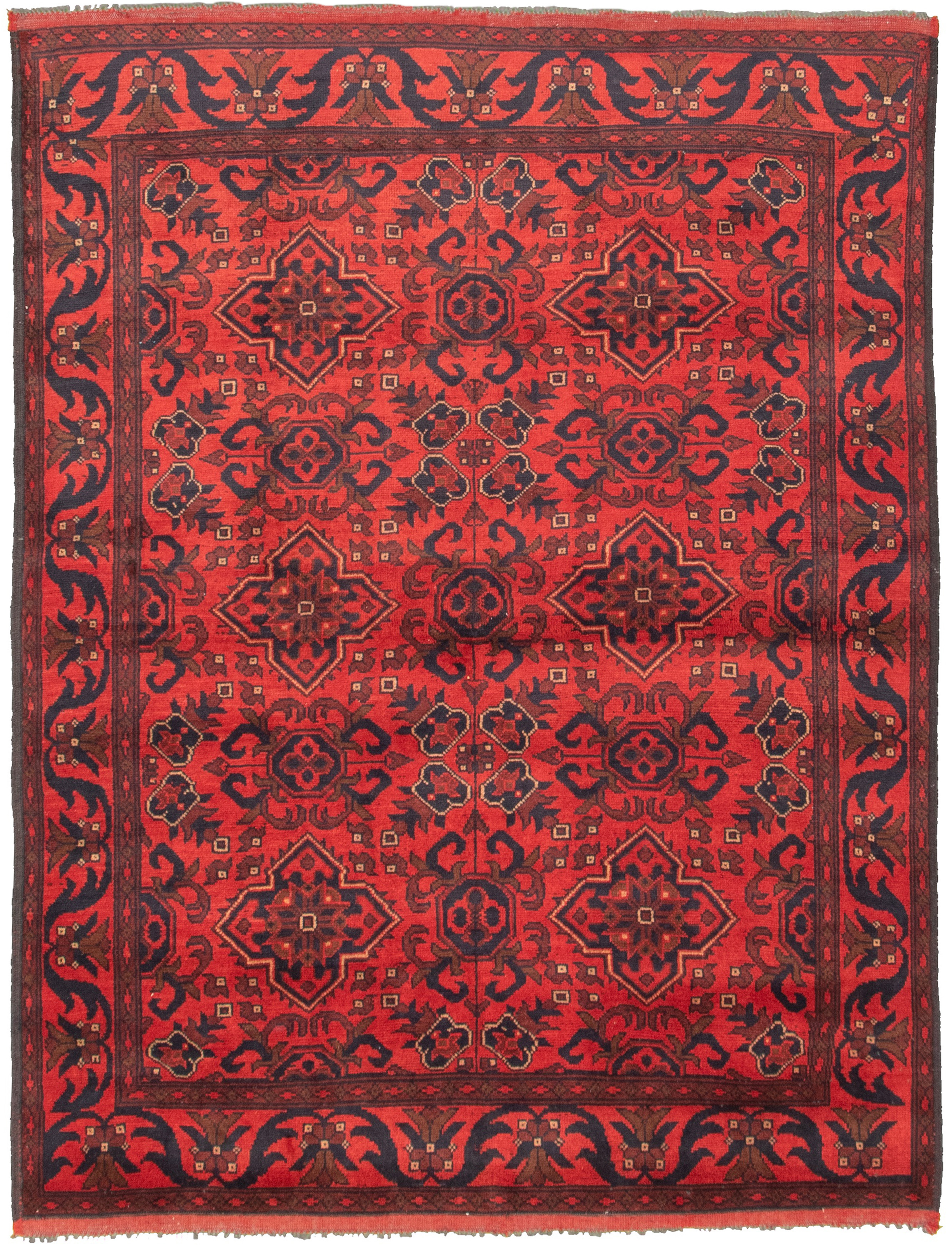 Hand-knotted Finest Khal Mohammadi Red  Rug 4'11" x 6'6" Size: 4'11" x 6'6"  