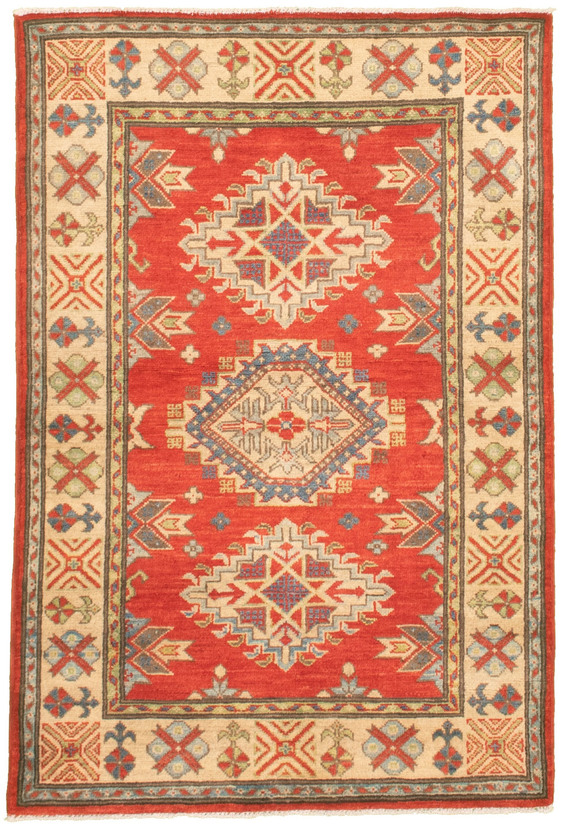 Hand-knotted Finest Gazni Red  Rug 3'4" x 5'0" Size: 3'4" x 5'0"  