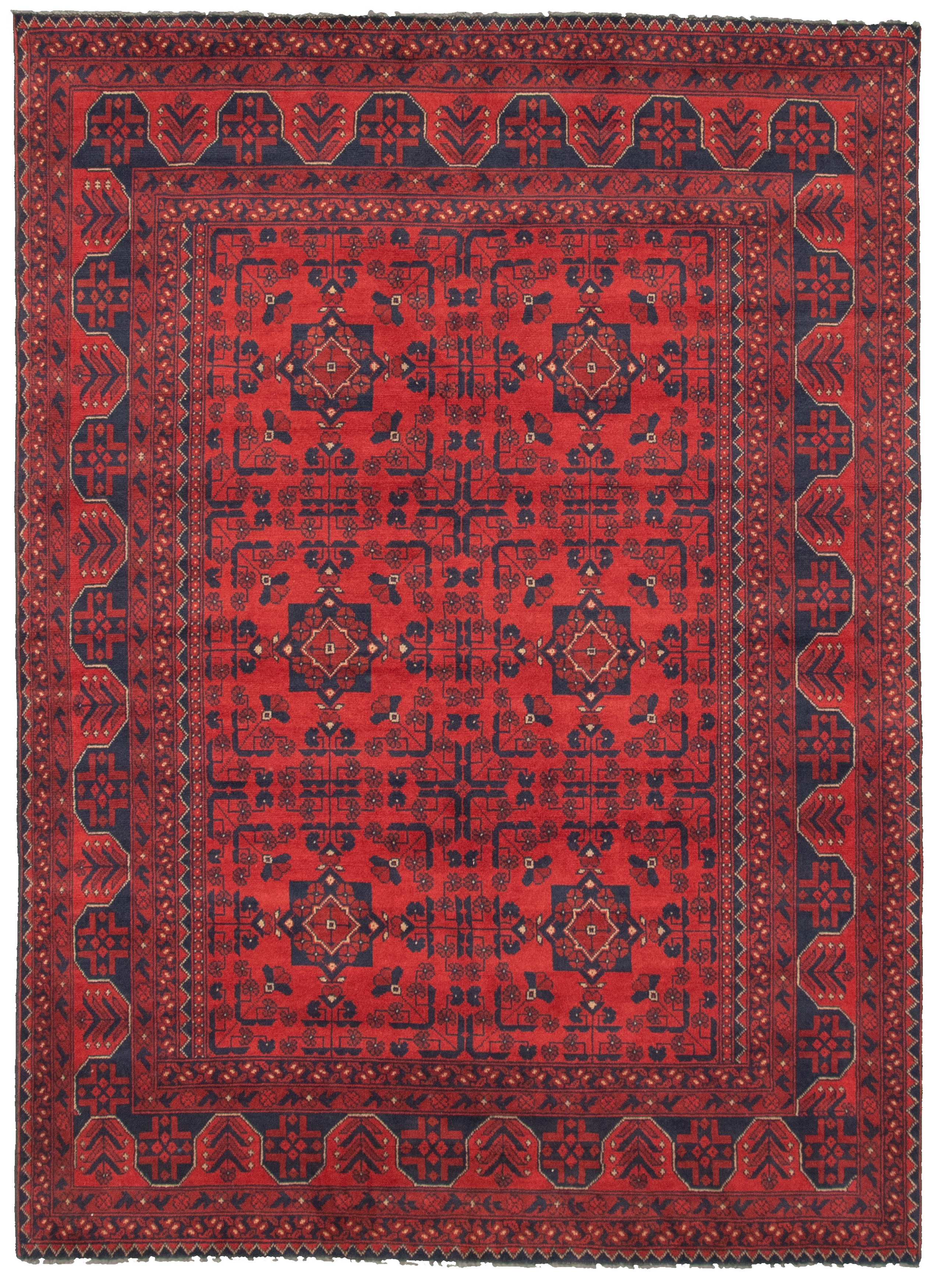 Hand-knotted Finest Khal Mohammadi Red  Rug 5'7" x 7'8" Size: 5'7" x 7'8"  