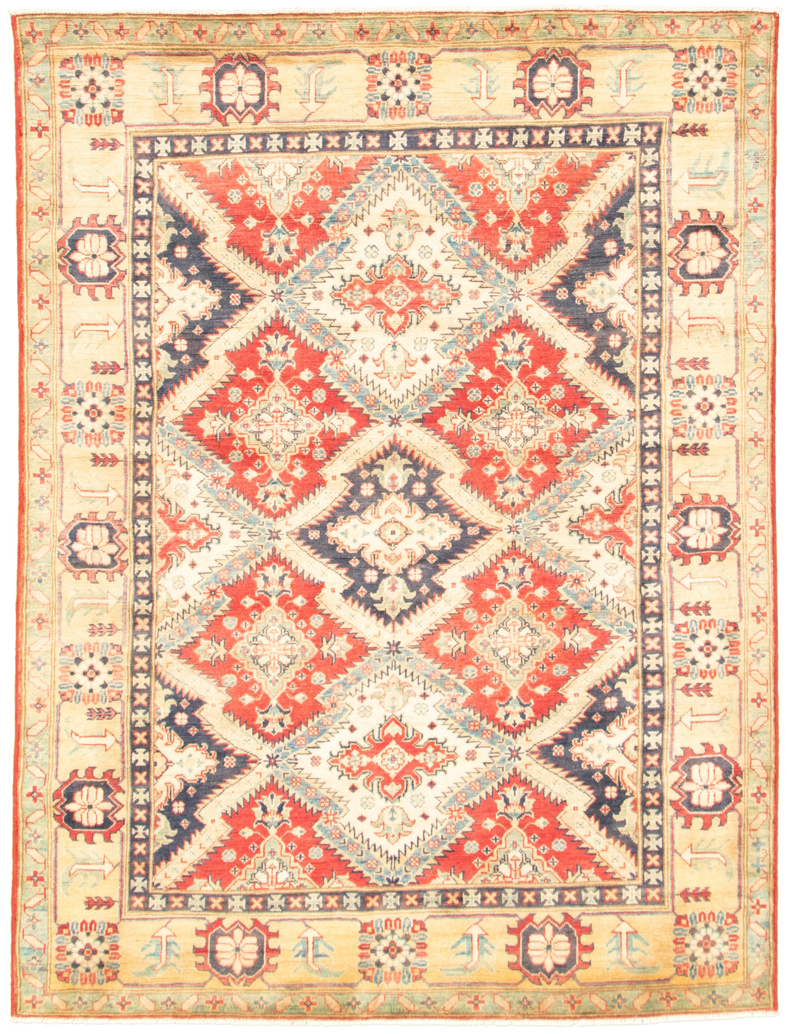 Hand-knotted Finest Gazni Red  Rug 5'6" x 7'3" Size: 5'6" x 7'3"  