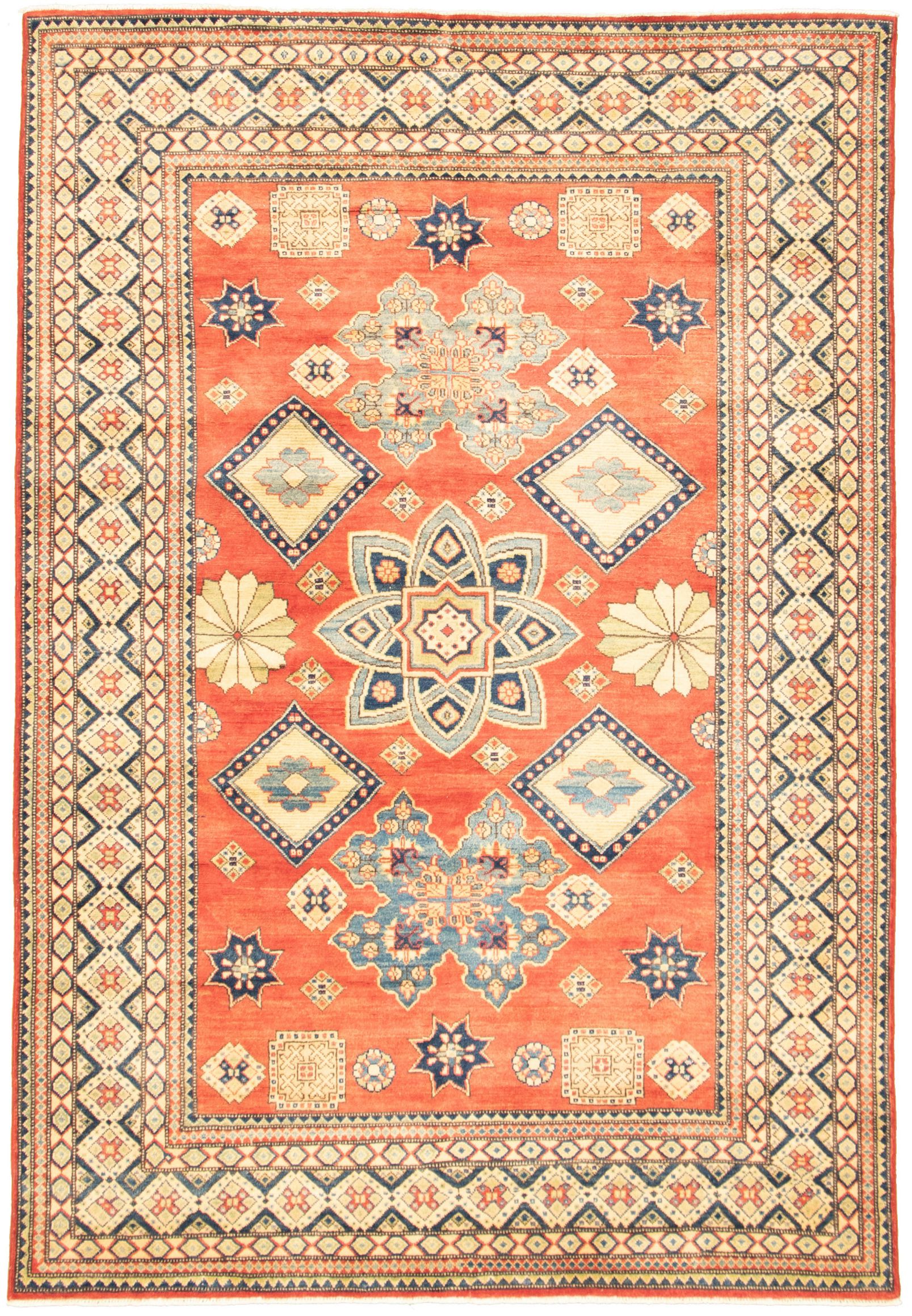 Hand-knotted Finest Gazni Red  Rug 6'4" x 9'4" Size: 6'4" x 9'4"  