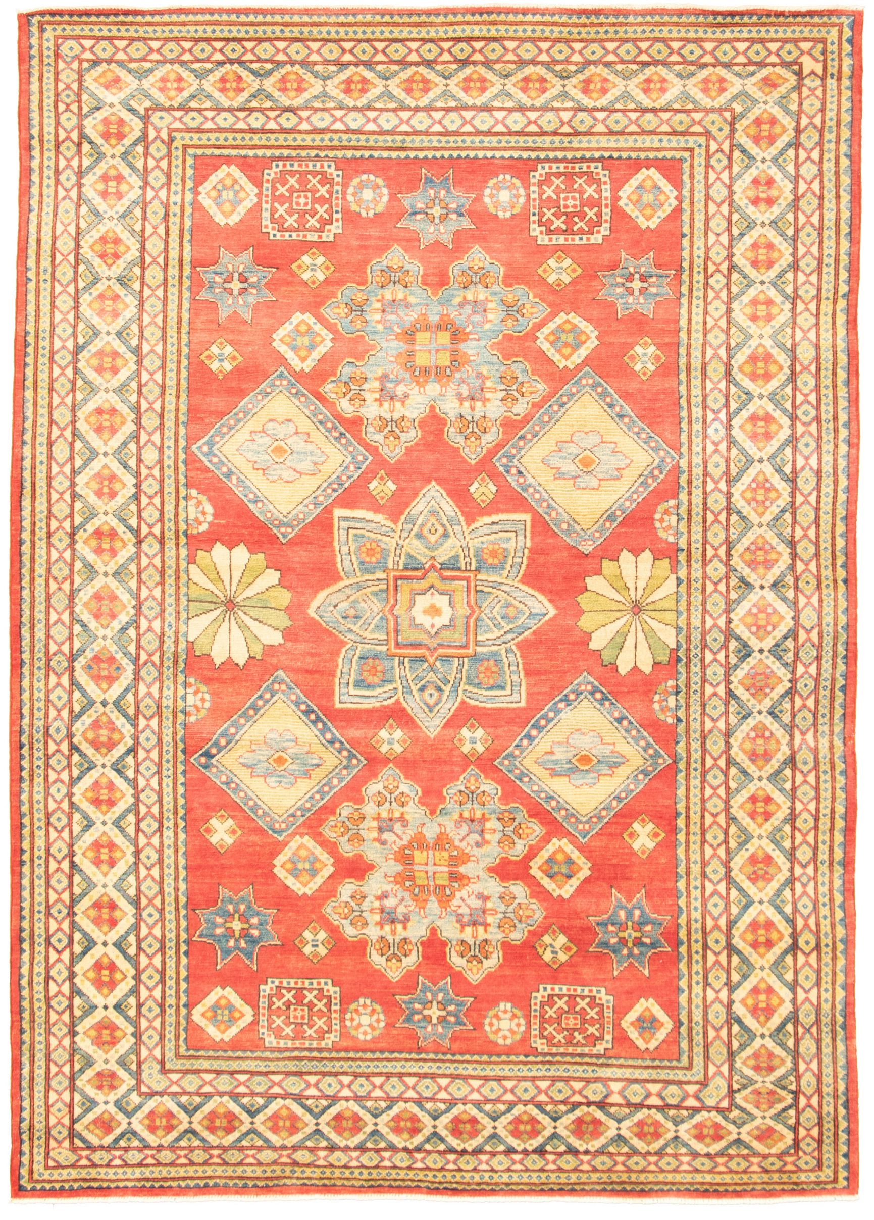 Hand-knotted Finest Gazni Red  Rug 6'6" x 9'3" Size: 6'6" x 9'3"  