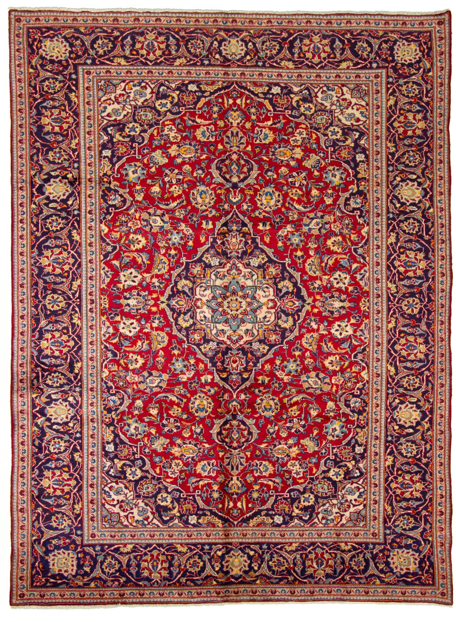 Hand-knotted Kashan  Wool Rug 7'5" x 10'4" Size: 7'5" x 10'4"  