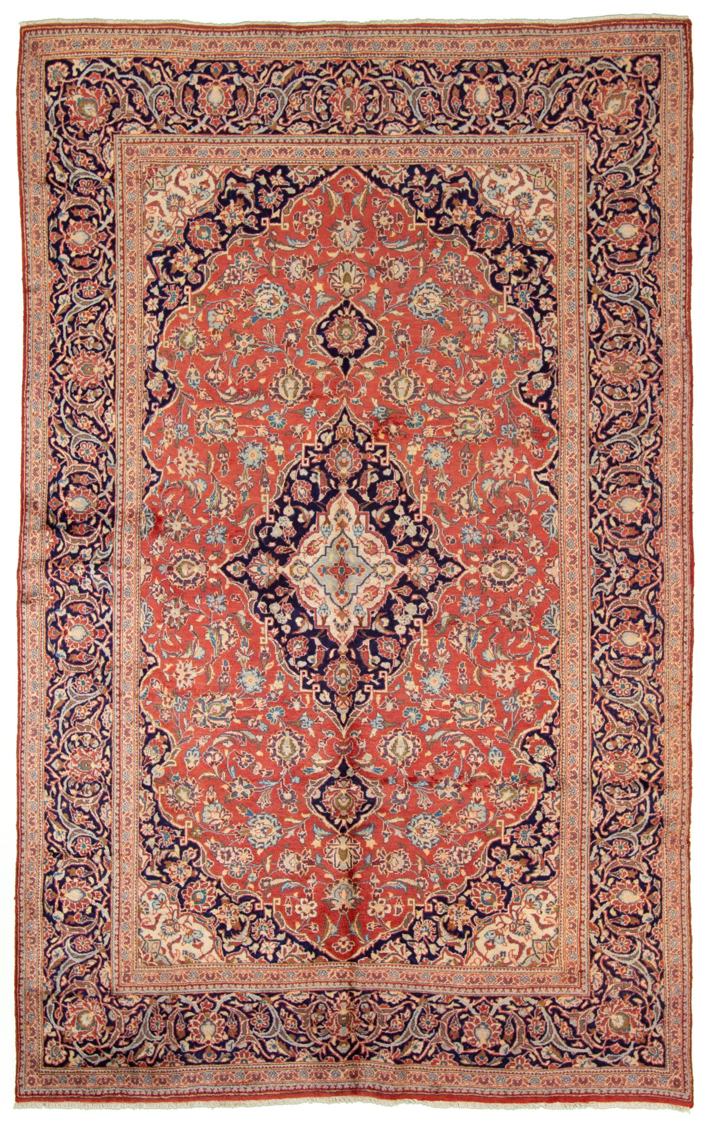 Hand-knotted Kashan  Wool Rug 6'5" x 10'2" Size: 6'5" x 10'2"  