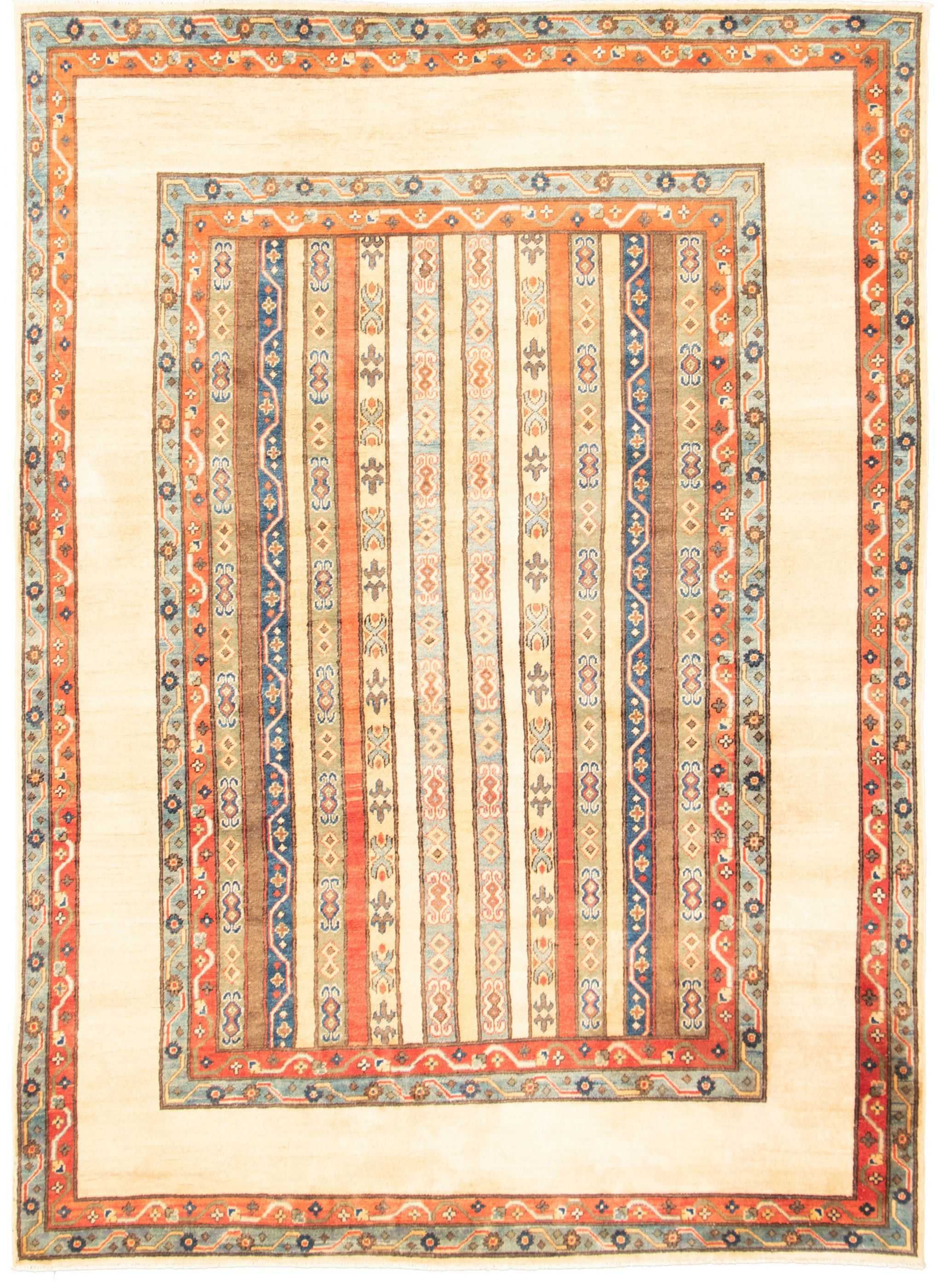 Hand-knotted Finest Gazni Copper, Ivory  Rug 6'9" x 9'4" Size: 6'9" x 9'4"  