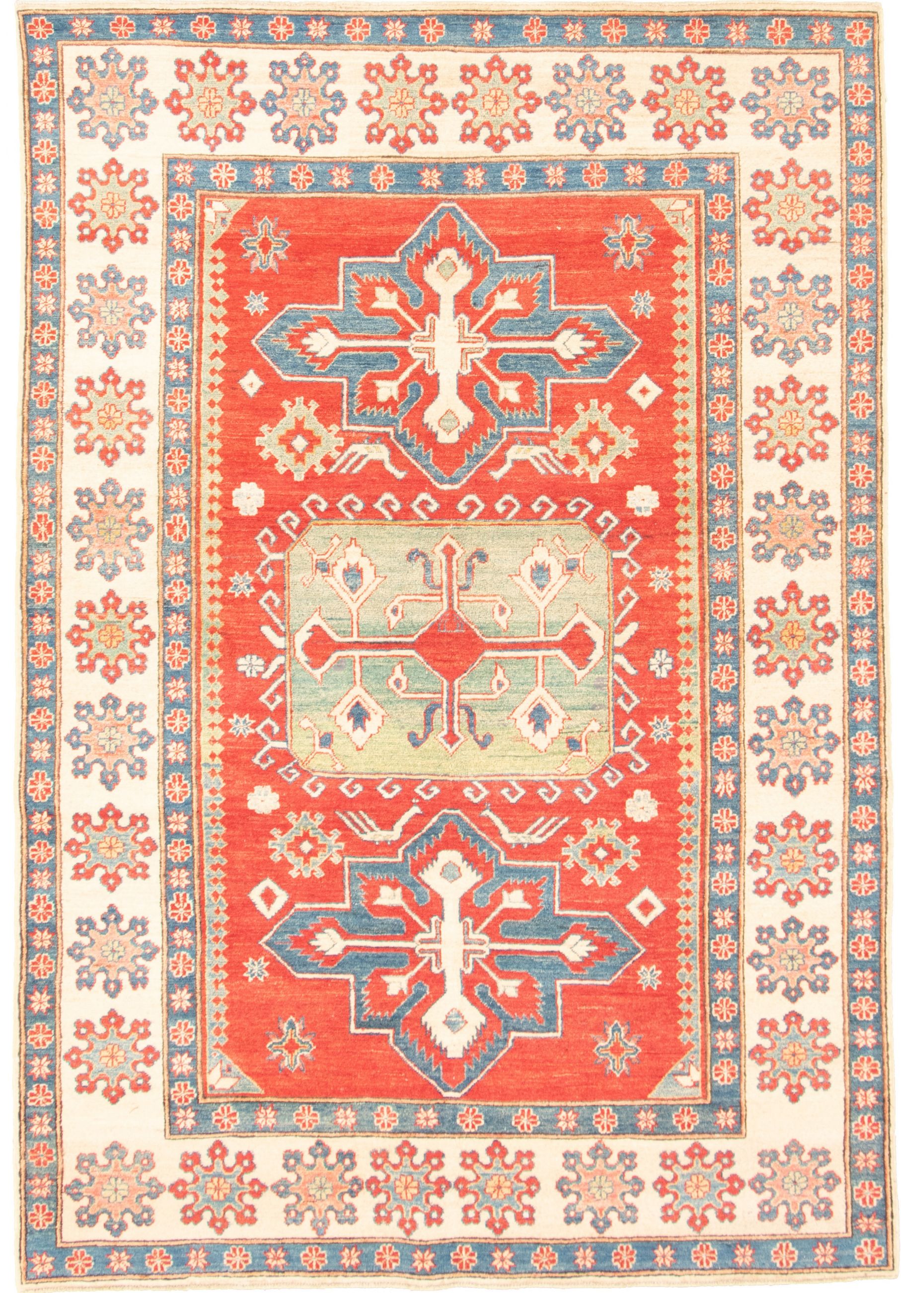 Hand-knotted Finest Gazni Red  Rug 6'2" x 9'1" Size: 6'2" x 9'1"  