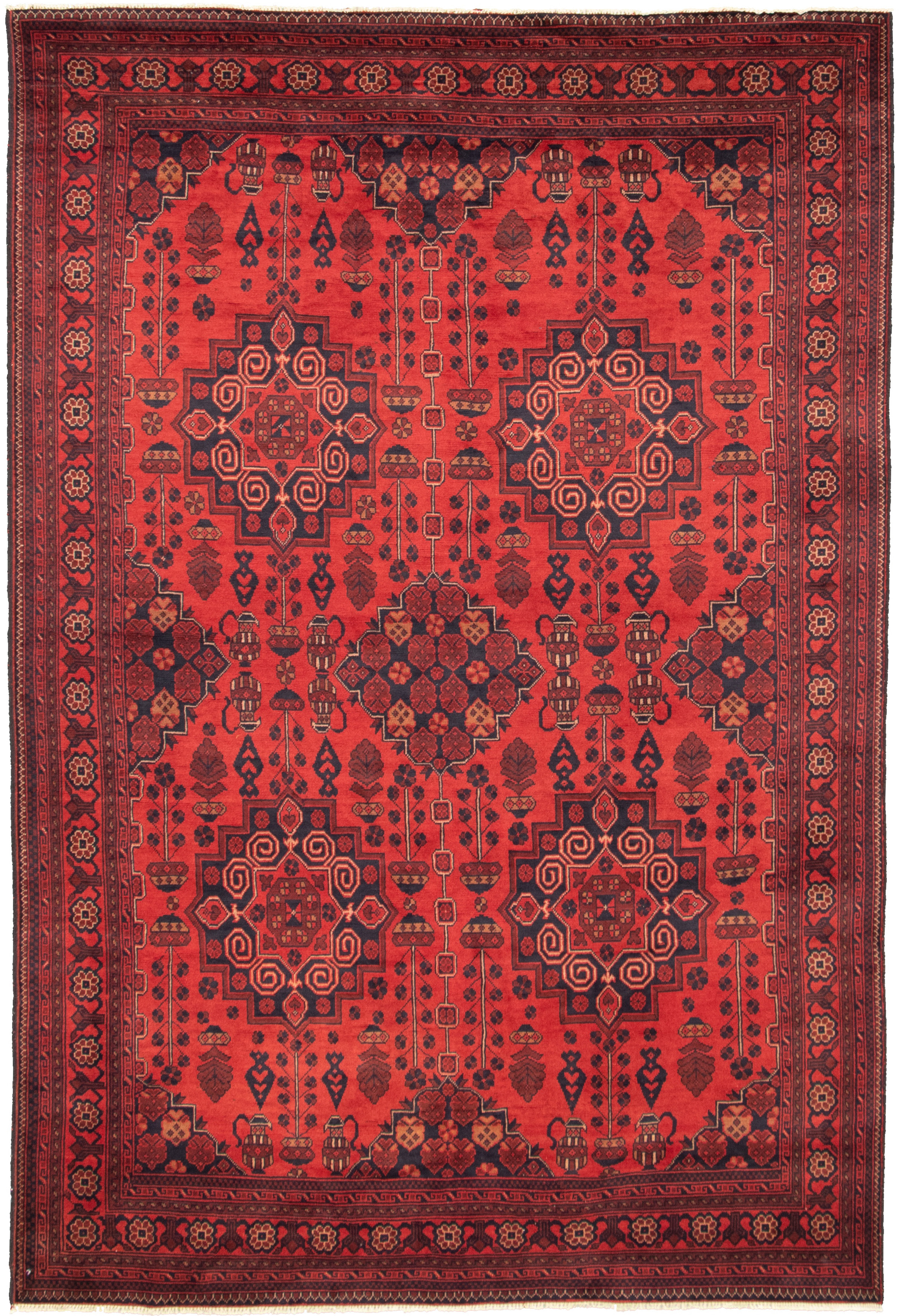 Hand-knotted Finest Khal Mohammadi Red  Rug 6'6" x 9'9"  Size: 6'6" x 9'9"  