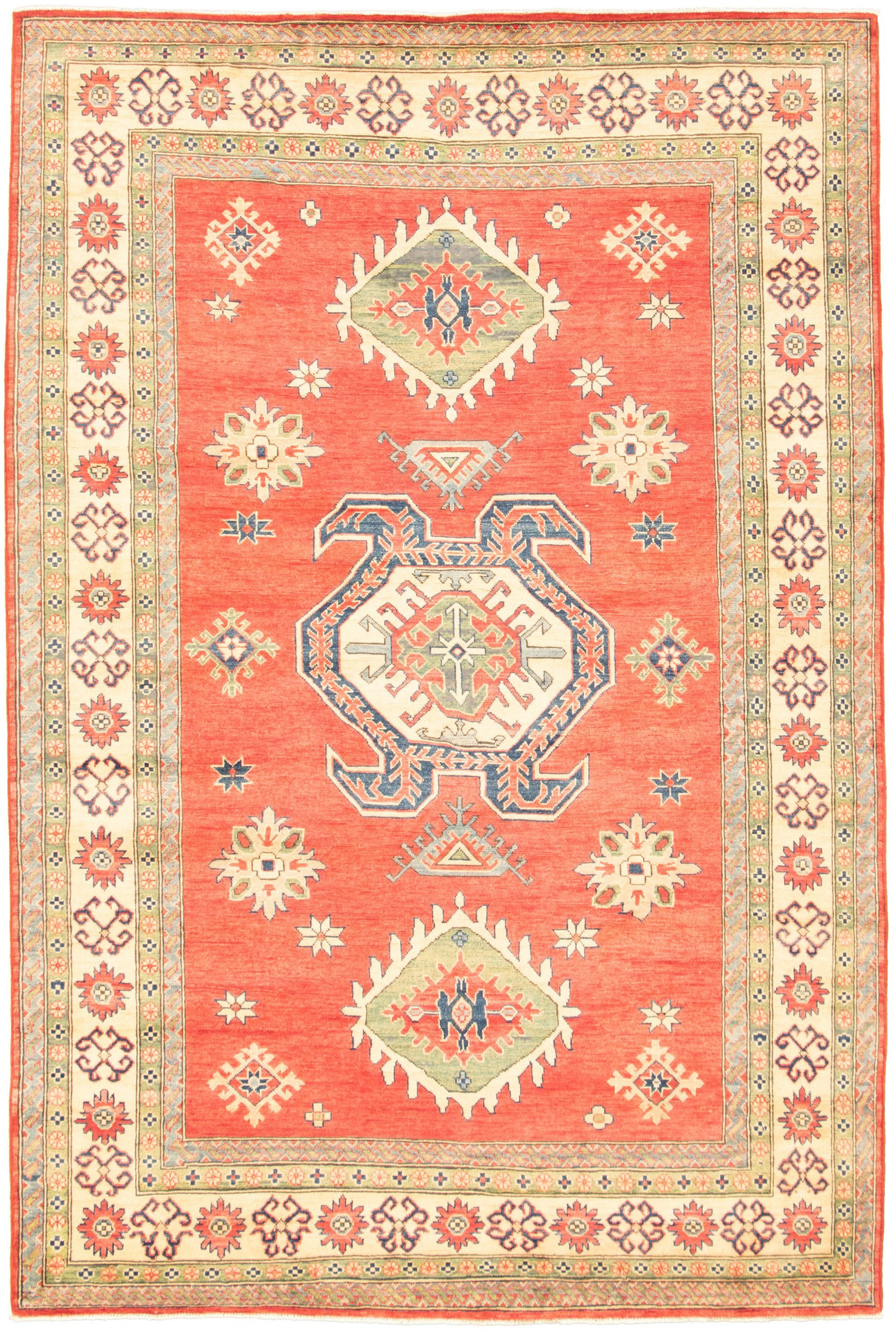 Hand-knotted Finest Gazni Red  Rug 6'10" x 10'3" Size: 6'10" x 10'3"  