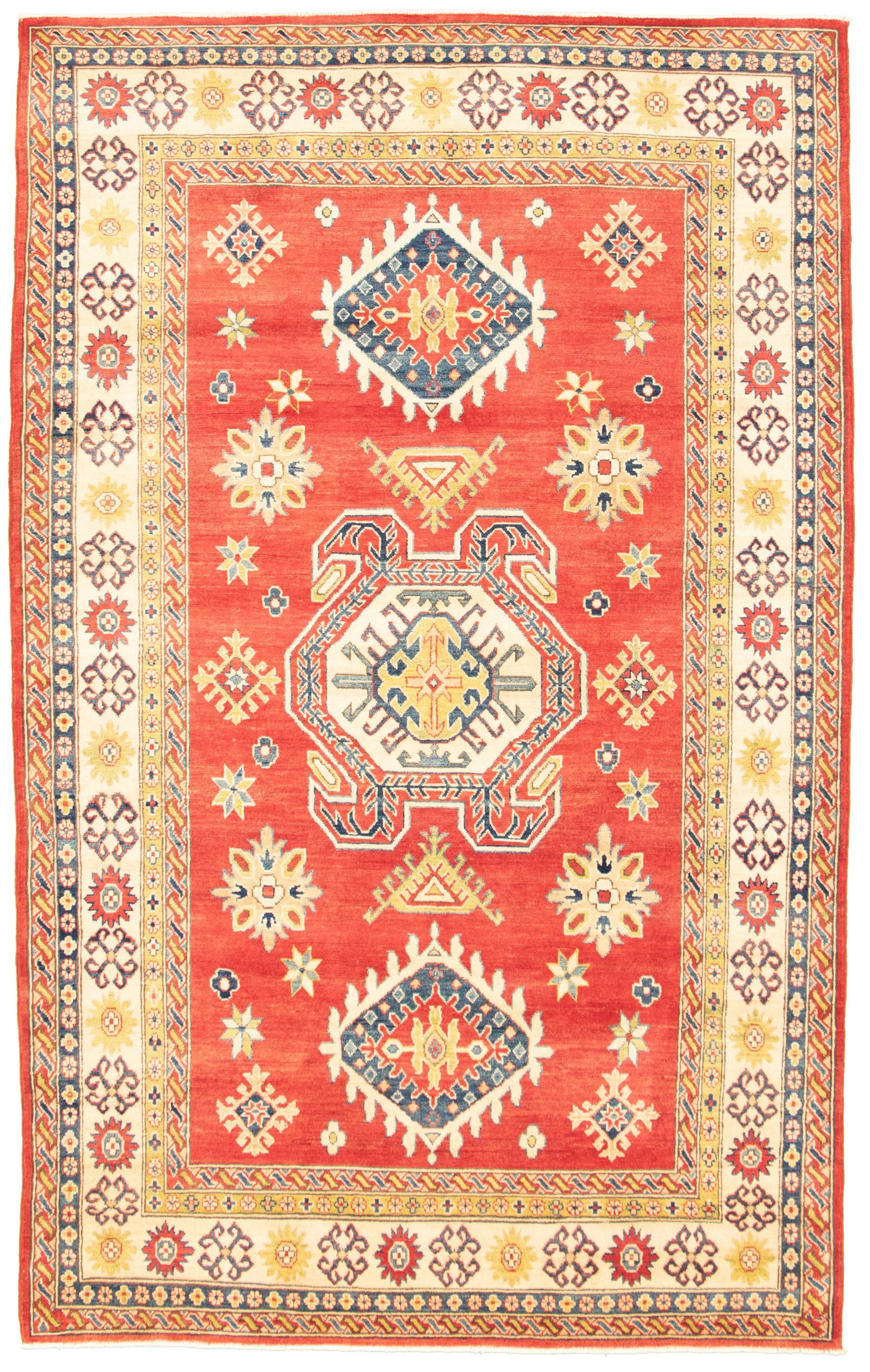 Hand-knotted Finest Gazni Red  Rug 6'4" x 10'2" Size: 6'4" x 10'2"  