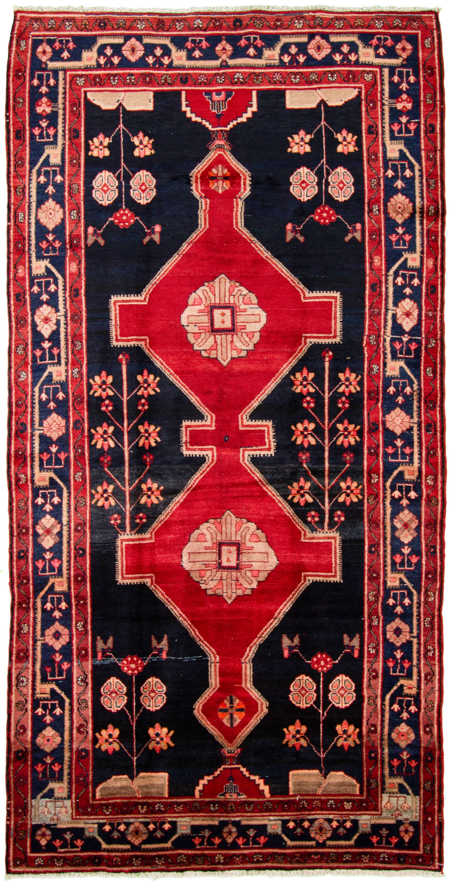 Hand-knotted Hamadan  Wool Rug 5'3" x 10'0" Size: 5'3" x 10'0"  