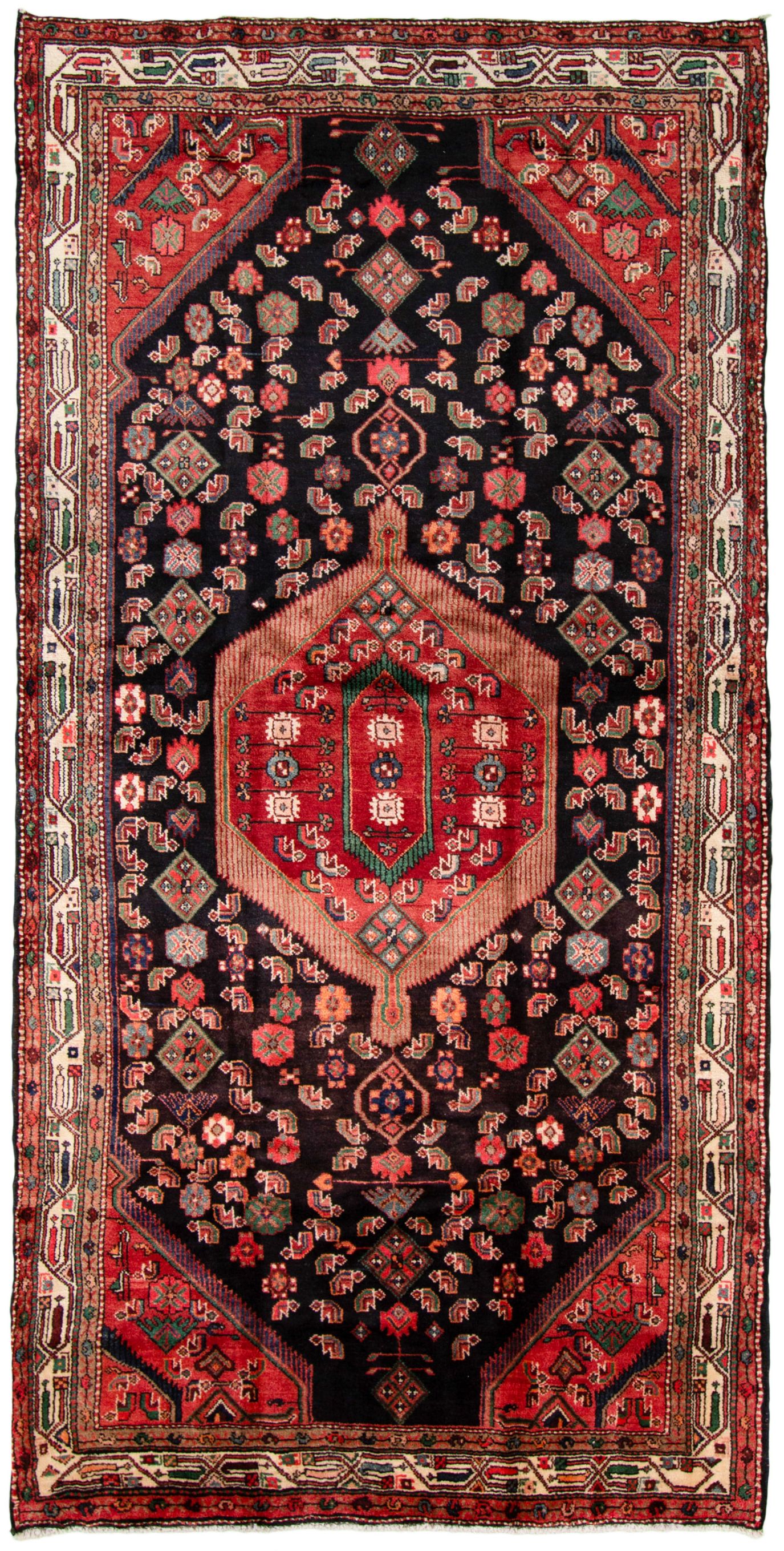 Hand-knotted Hamadan  Wool Rug 5'3" x 10'2"  Size: 5'3" x 10'2"  