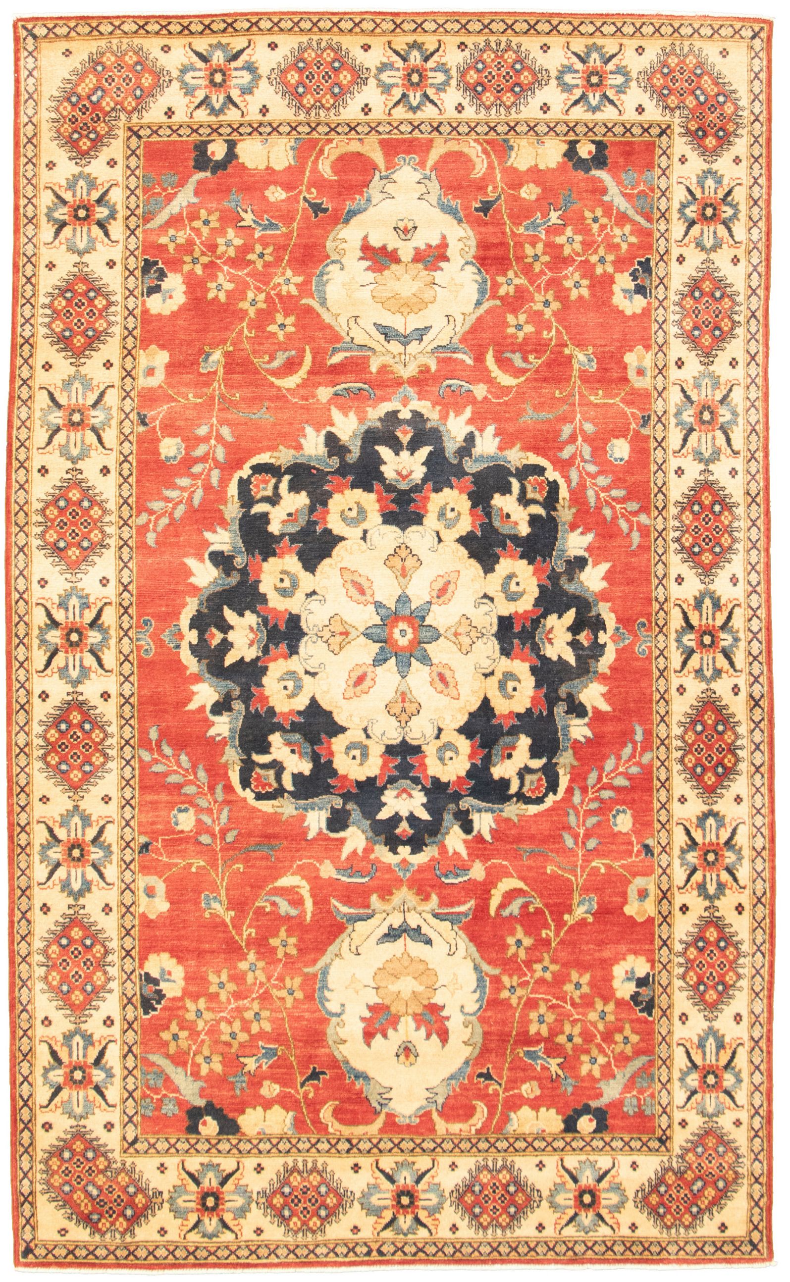 Hand-knotted Finest Gazni Red  Rug 5'10" x 9'9" Size: 5'10" x 9'9"  
