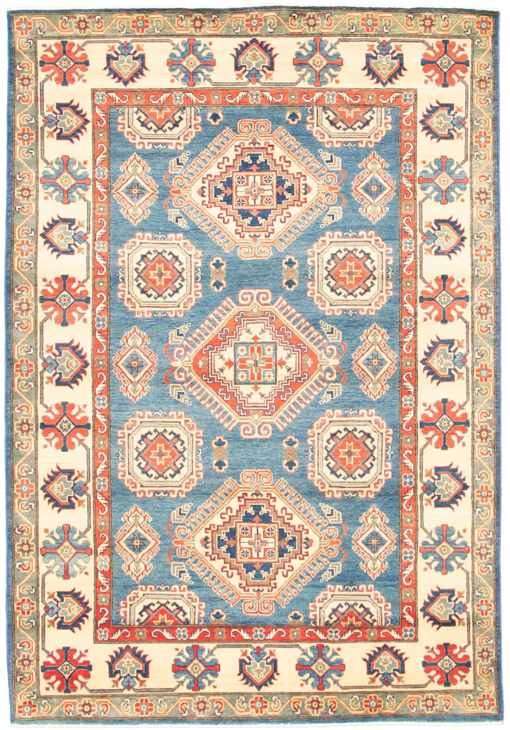 Hand-knotted Finest Gazni Blue  Rug 5'11" x 8'11" Size: 5'11" x 8'11"  