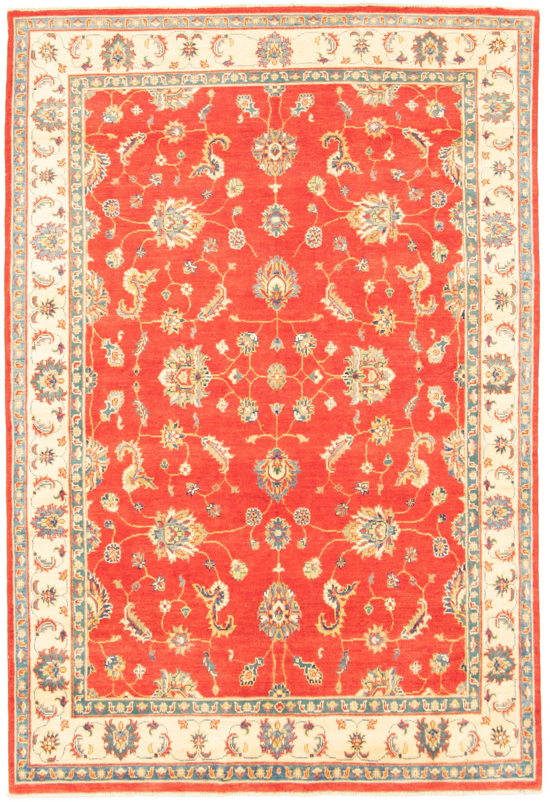 Hand-knotted Finest Gazni Red  Rug 5'7" x 8'6" Size: 5'7" x 8'6"  