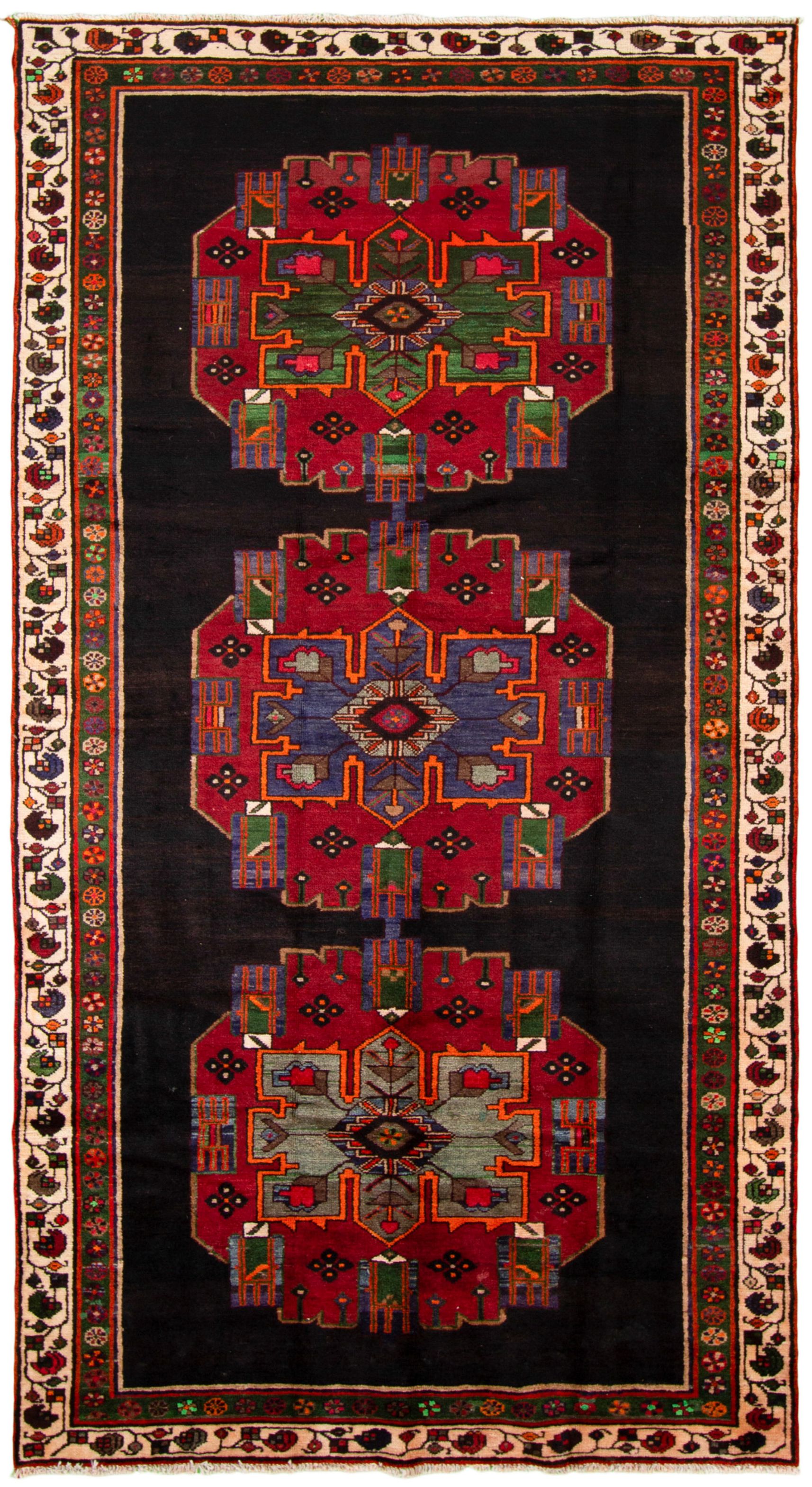 Hand-knotted Hamadan  Wool Rug 5'1" x 9'8" Size: 5'1" x 9'8"  