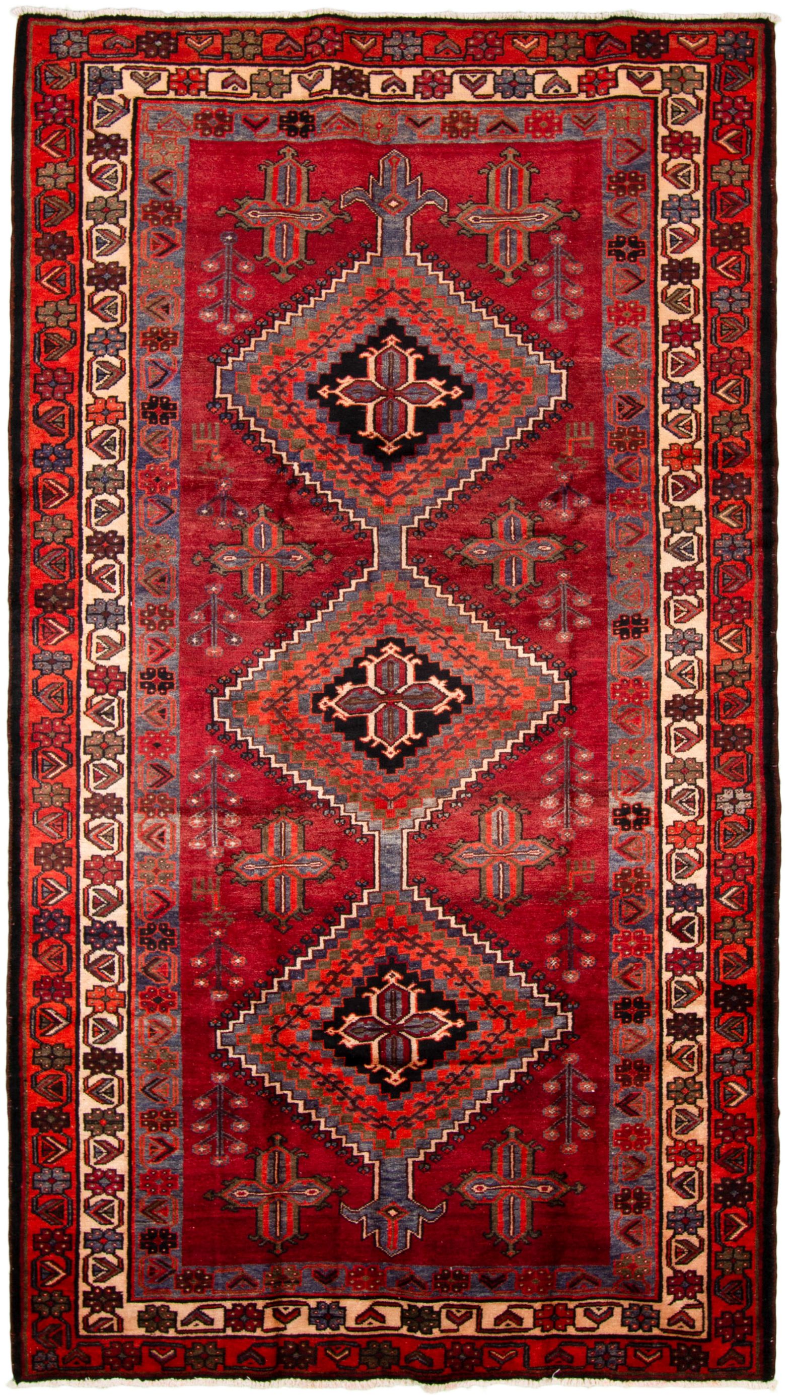 Hand-knotted Hamadan  Wool Rug 5'4" x 9'8" Size: 5'4" x 9'8"  