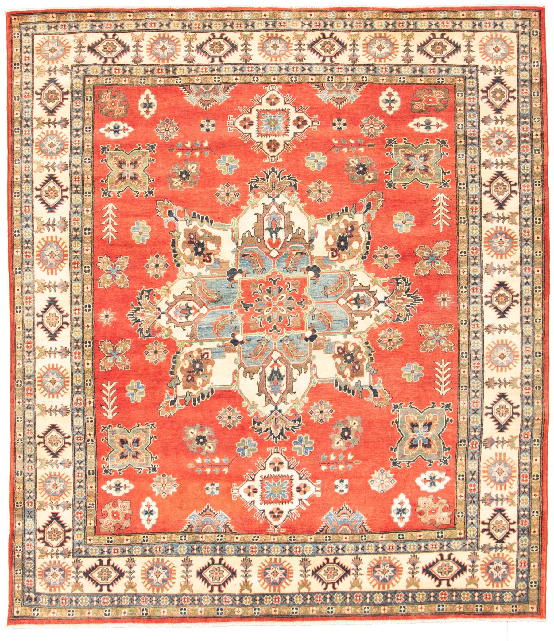 Hand-knotted Finest Gazni Red  Rug 8'0" x 9'5" Size: 8'0" x 9'5"  