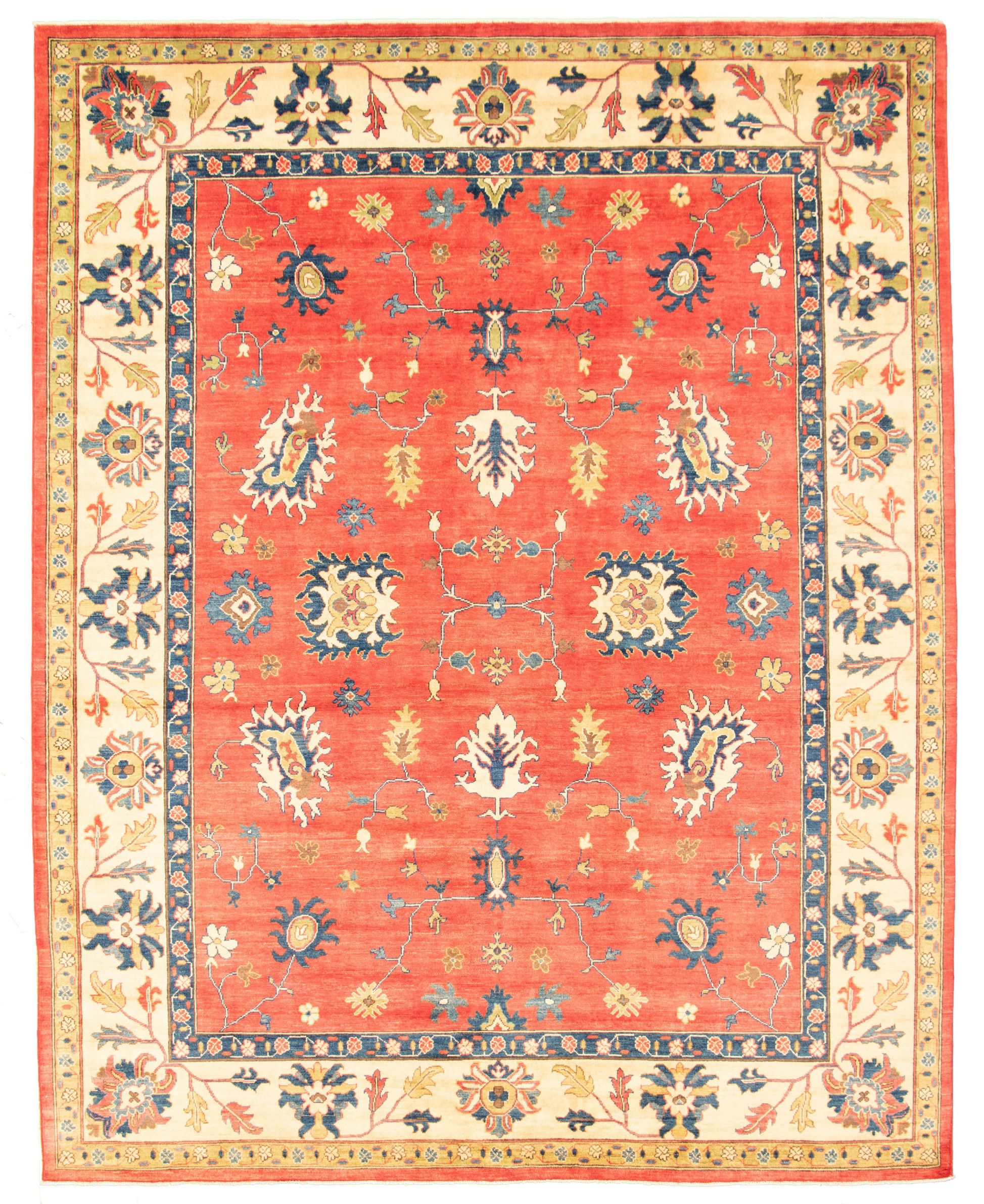 Hand-knotted Finest Gazni Red  Rug 9'2" x 11'6" Size: 9'2" x 11'6"  